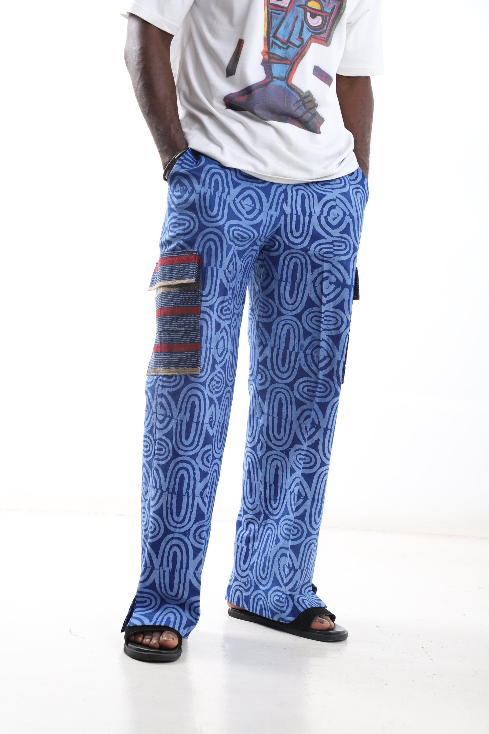 Adire Utility Pants – Indigo Patterned