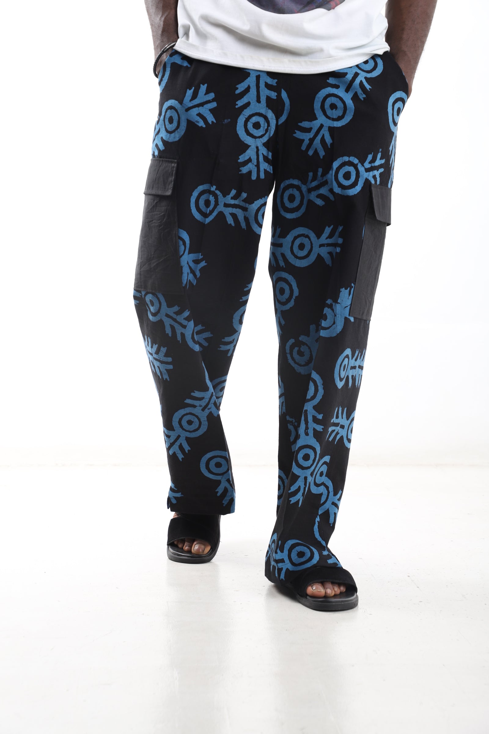 Adire Cargo Pants – Hand-Dyed Nigerian Indigo