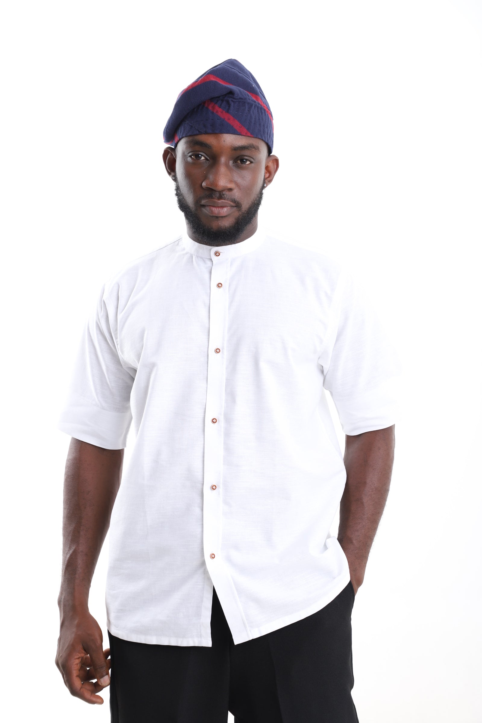 Classic White Linen Shirt for Men – Minimalist African-Inspired Style