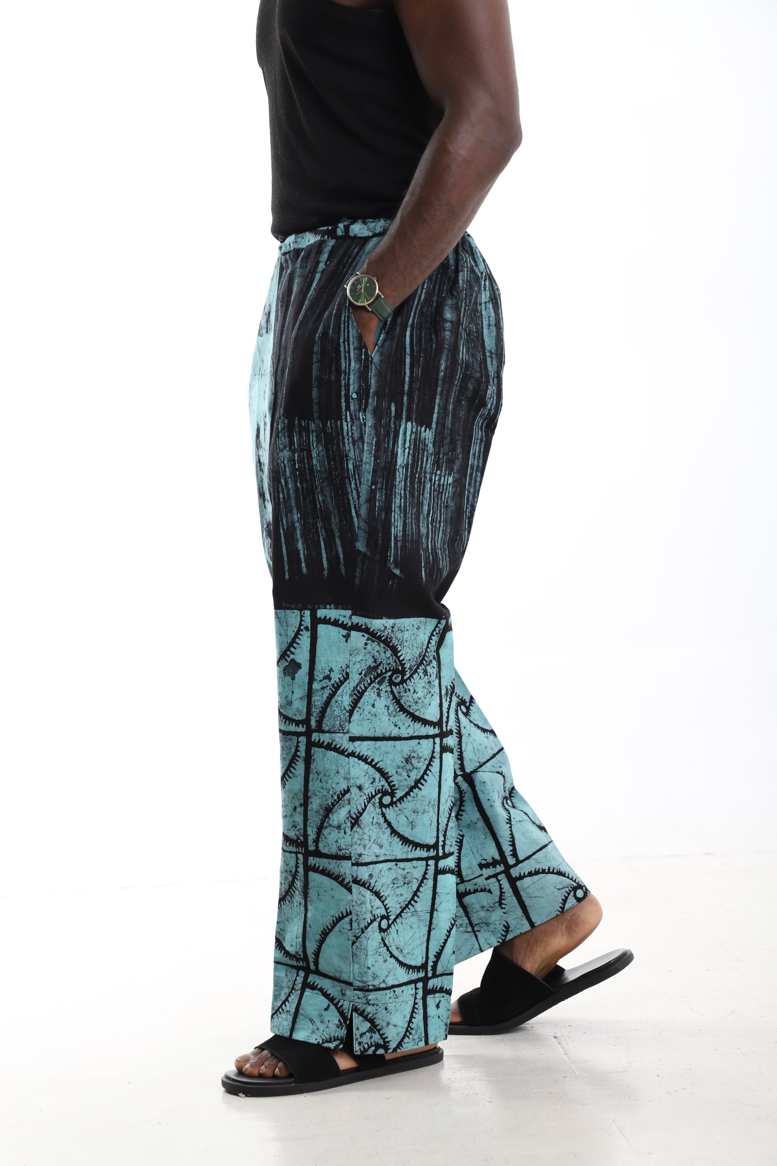 Azure Ethereal Adire Trousers.