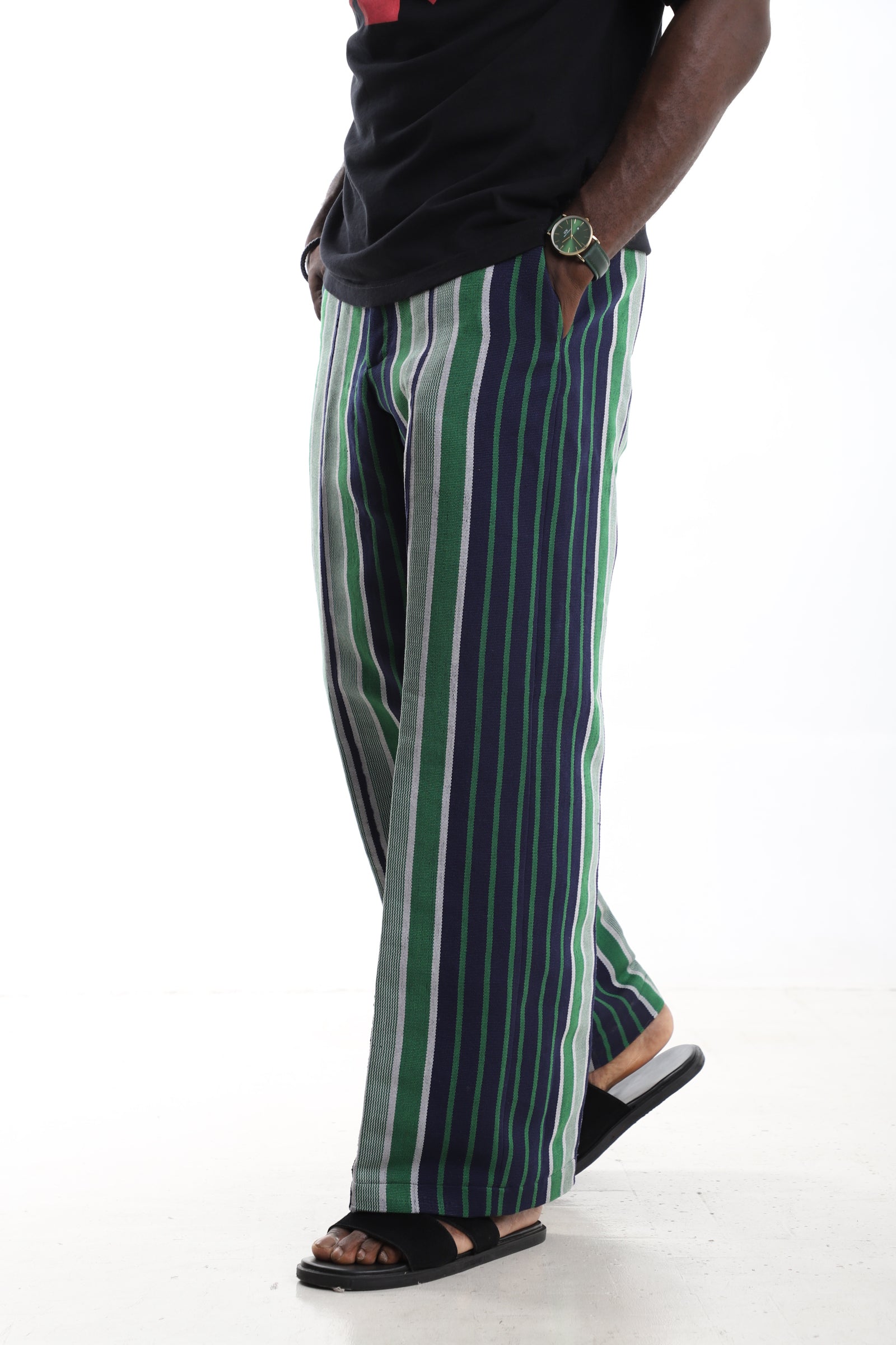 The Heritage Stripe | Contemporary Aso-Oke Wide-Leg Trousers