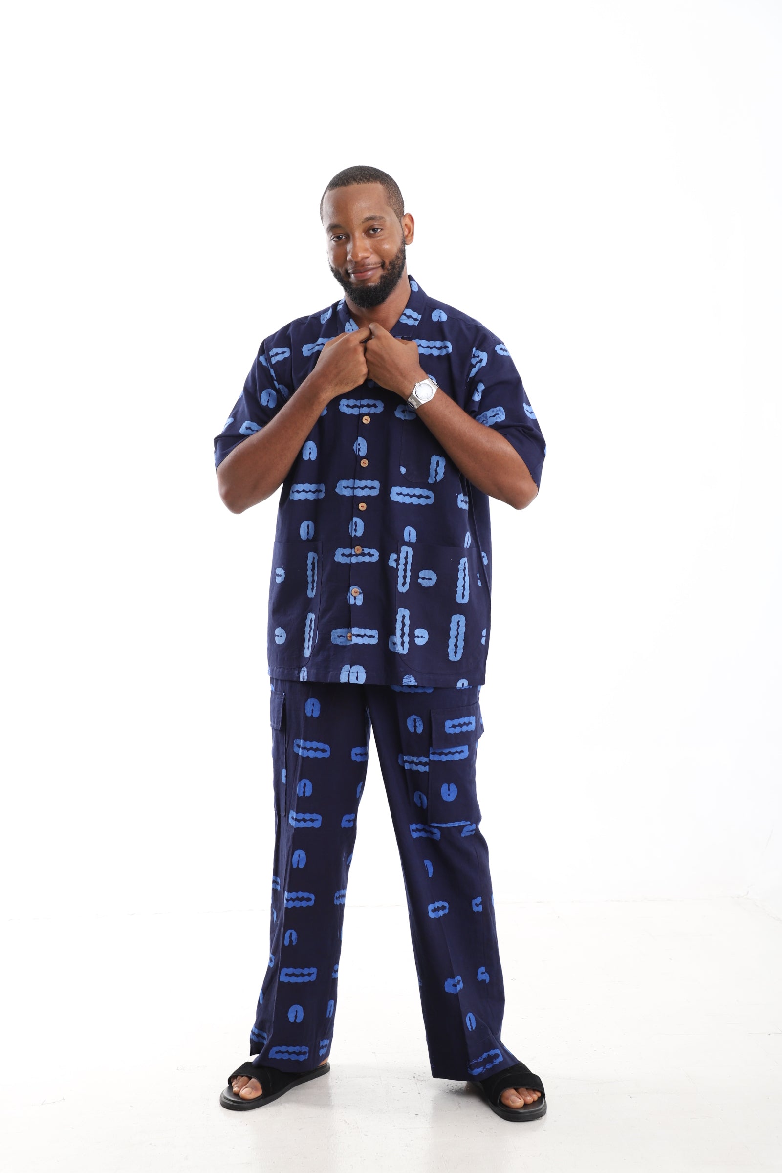 The Indigo Torsion Set | Hand-Dyed Adire Utility Ensemble