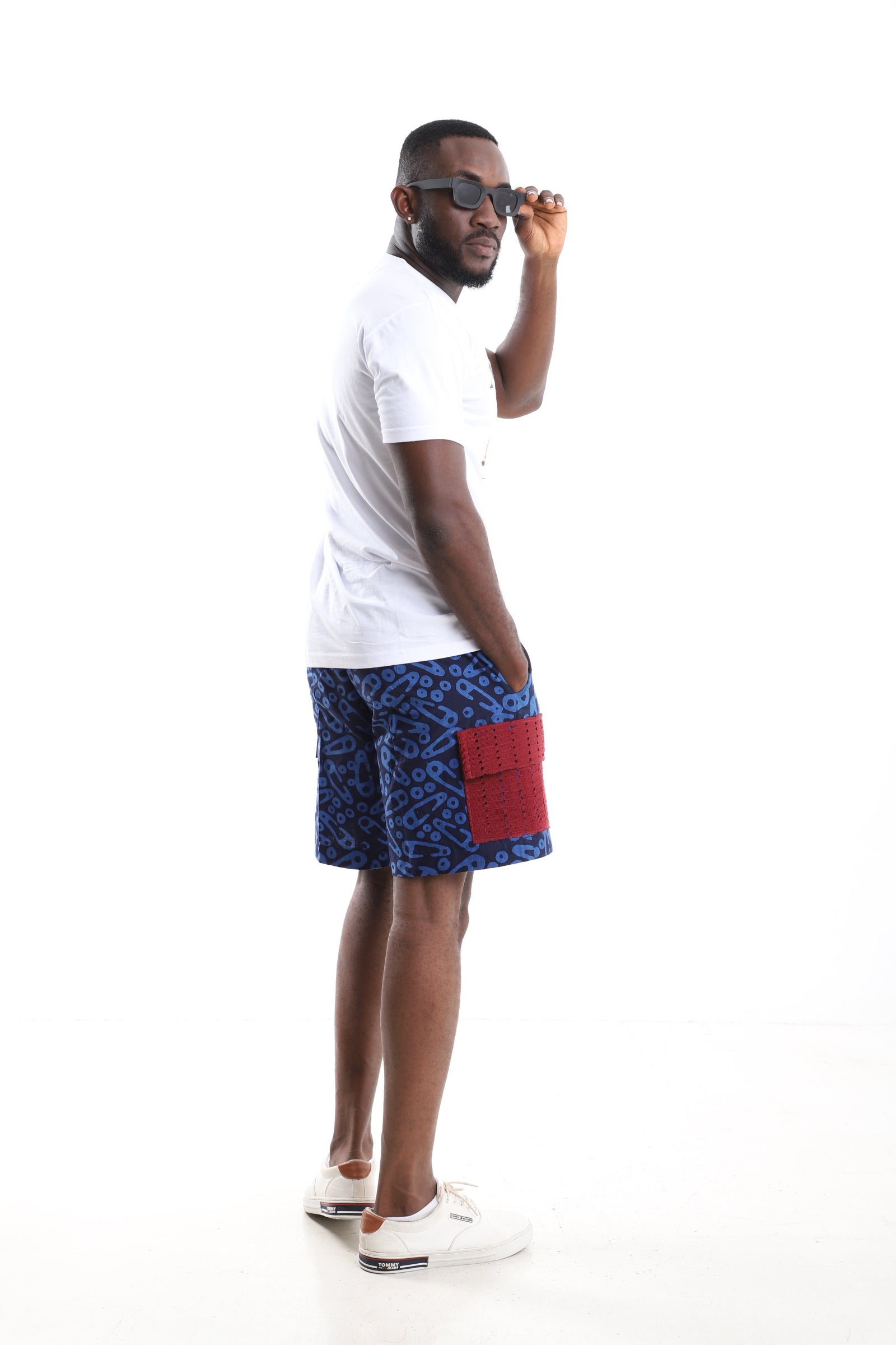 Monochrome Adire Maze Shorts