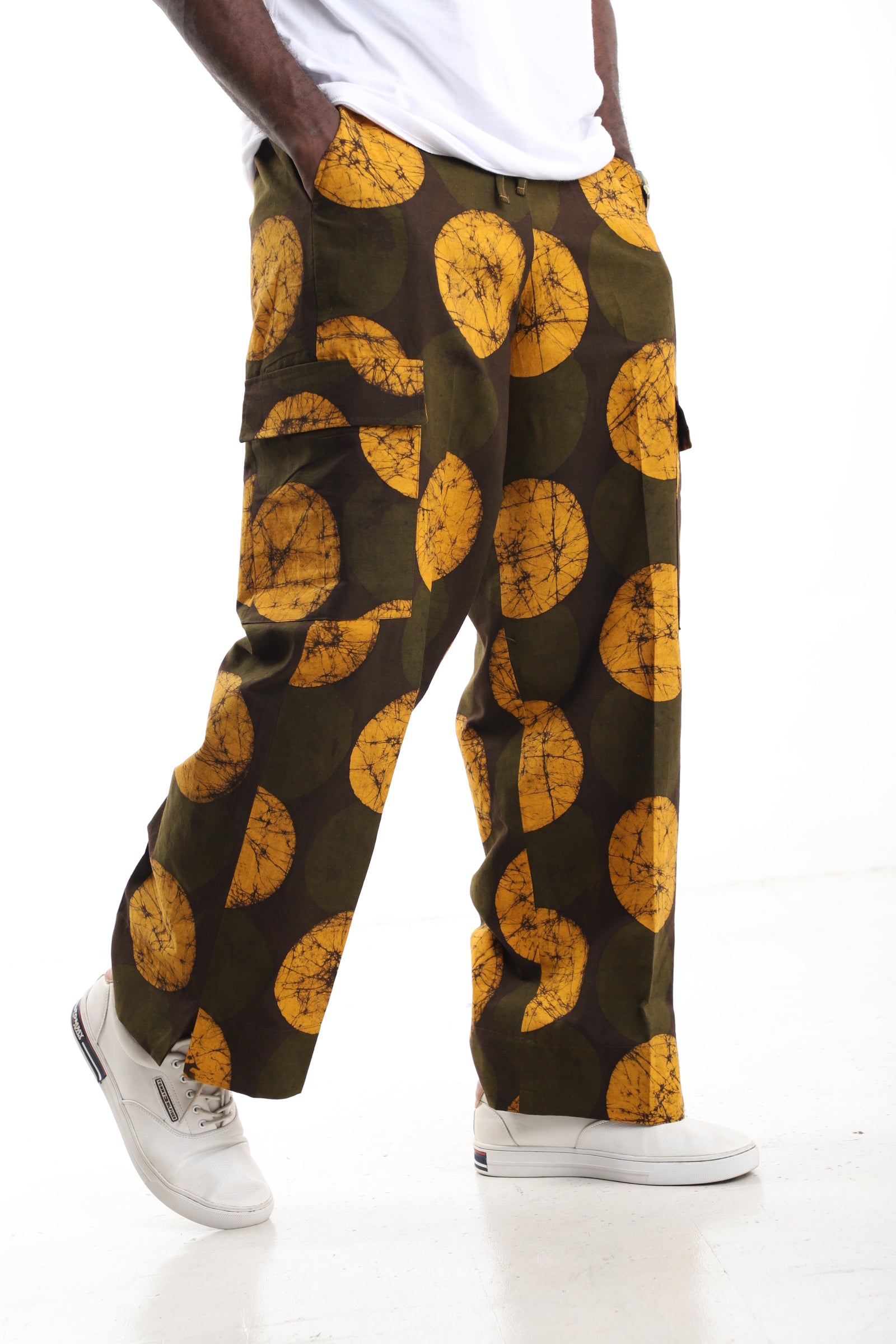 The Midnight Maze Cargo Trousers | Hand-Dyed Adire Utility Pants