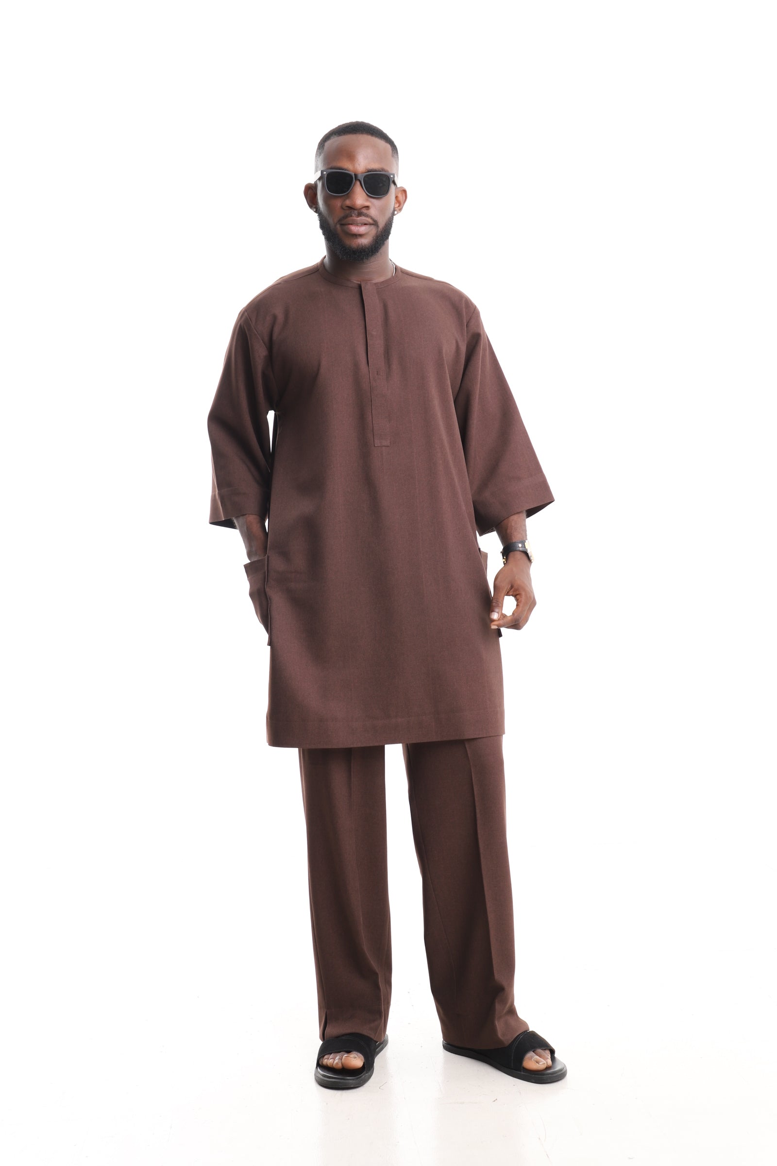 Men’s Luxury Contemporary Senator Set – Coffee Brown