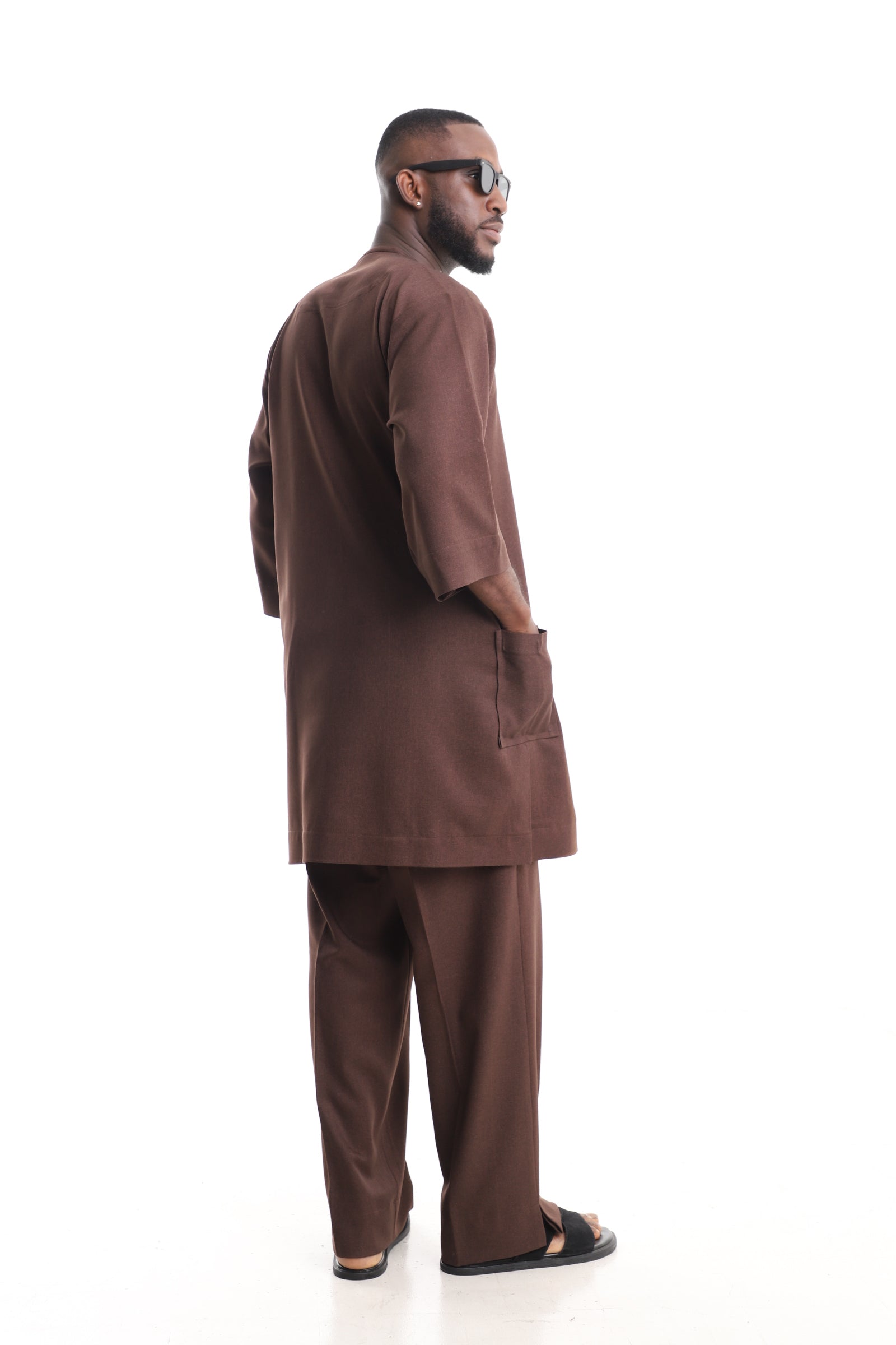 Men’s Luxury Contemporary Senator Set – Coffee Brown