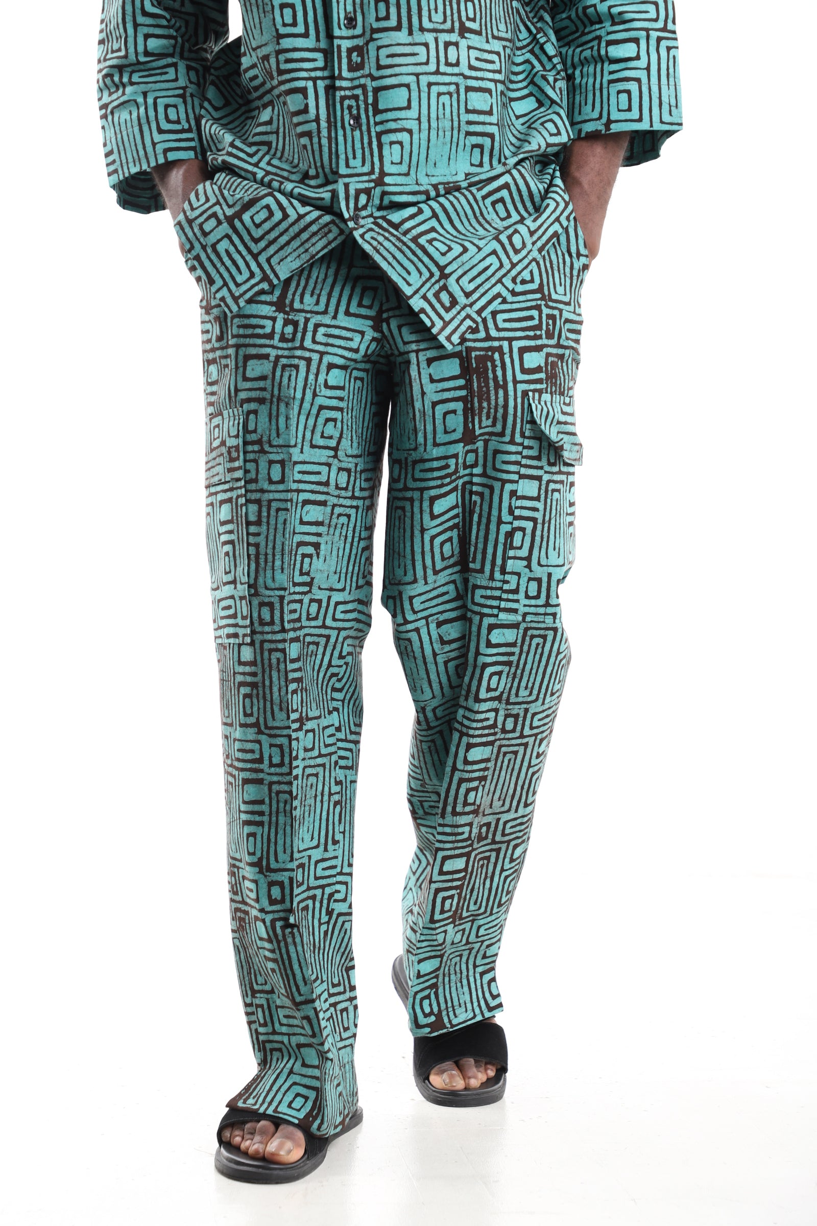 Men’s African Adire Cargo Trousers
