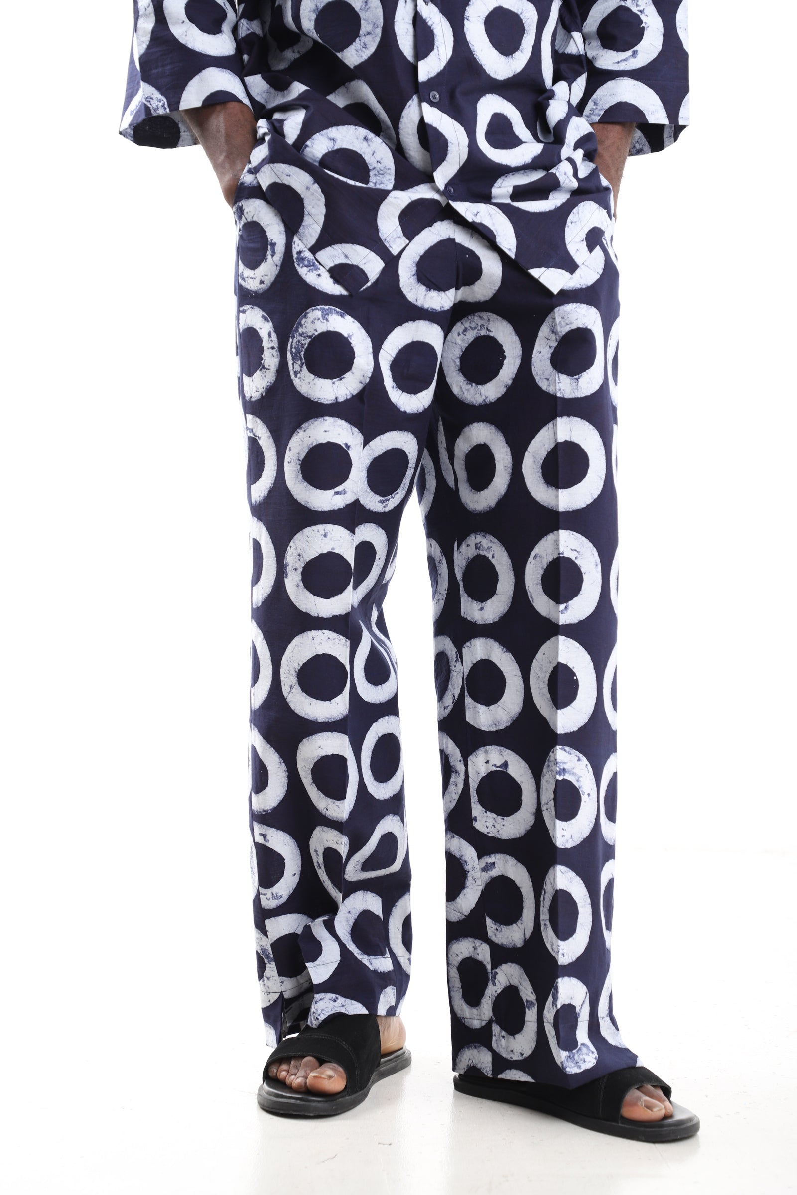 Premium Men’s Indigo Adire Cargo Pants