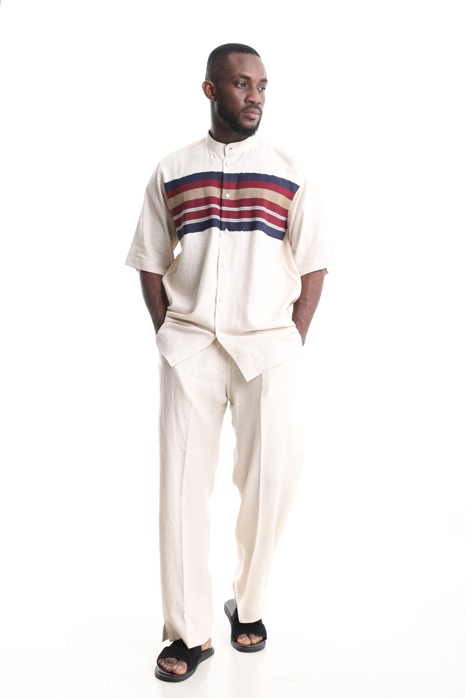 Men’s Cream Linen Two-Piece Outfit