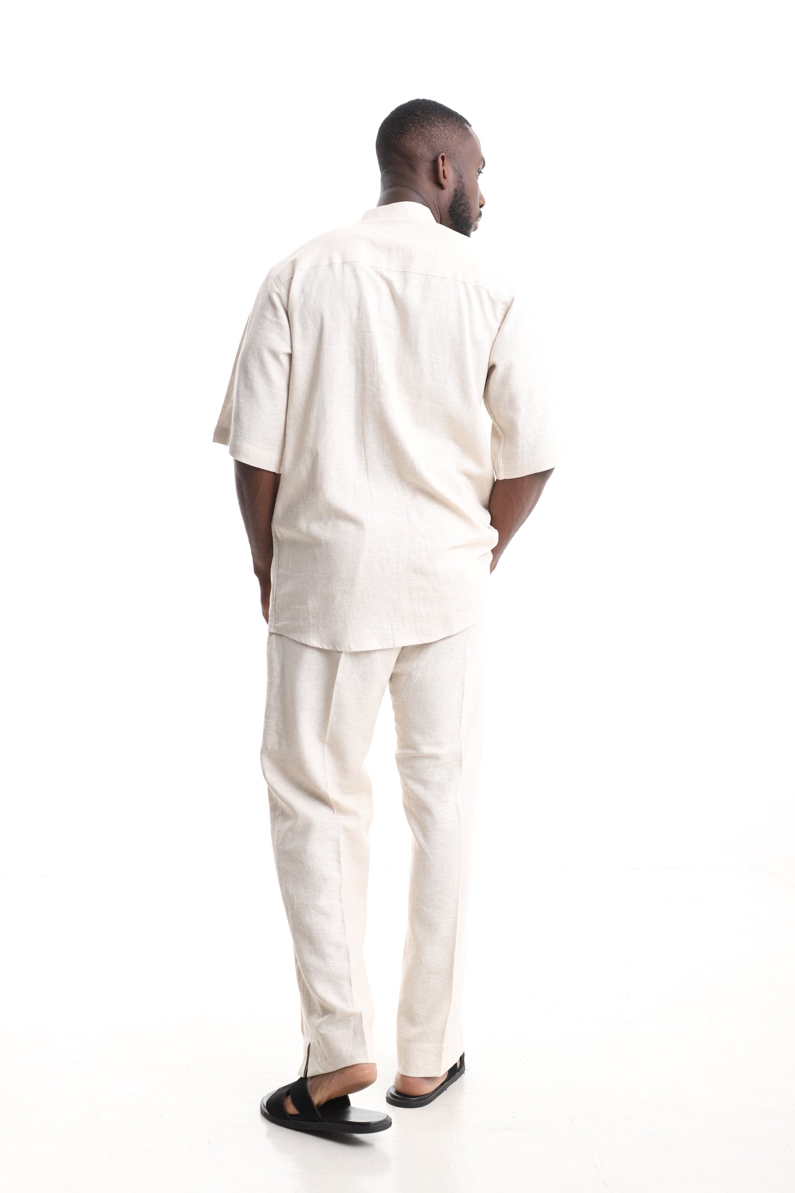 Men’s Cream Linen Two-Piece Outfit