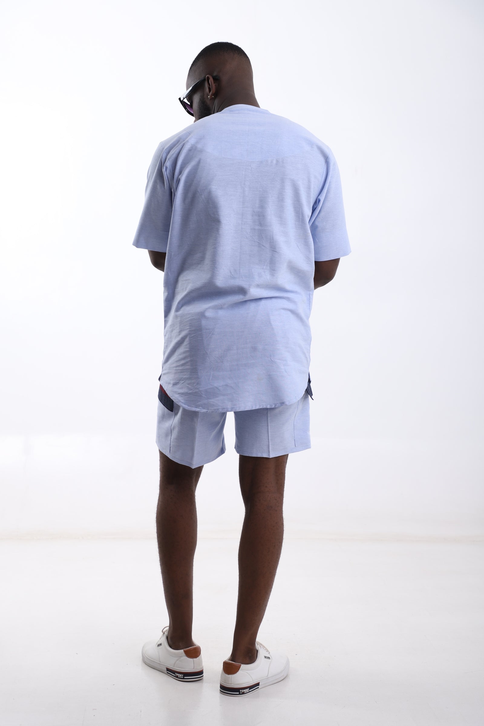 Sky Blue Linen Two-Piece Set