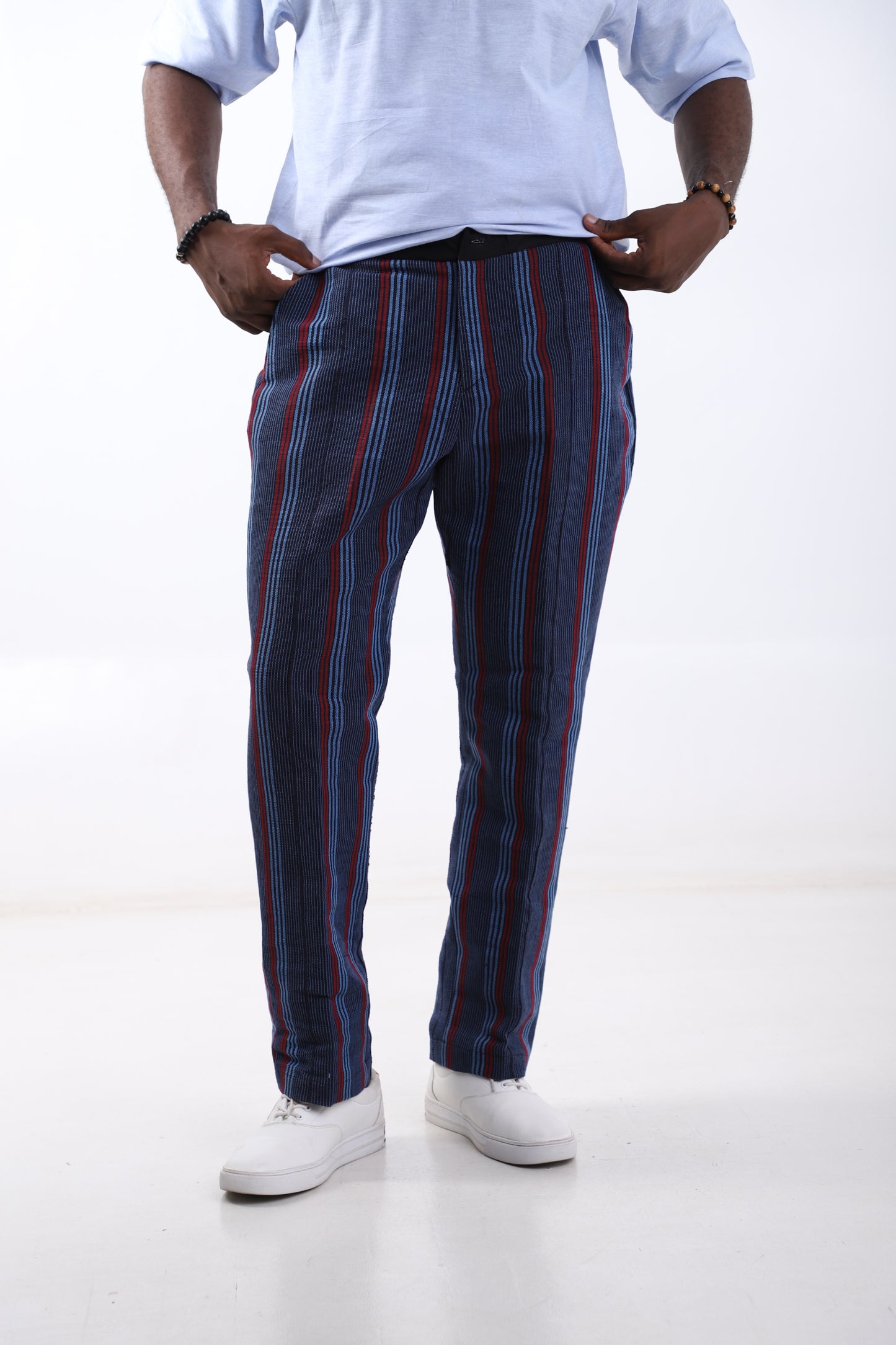 Elegant Striped Aso-Oke Pants