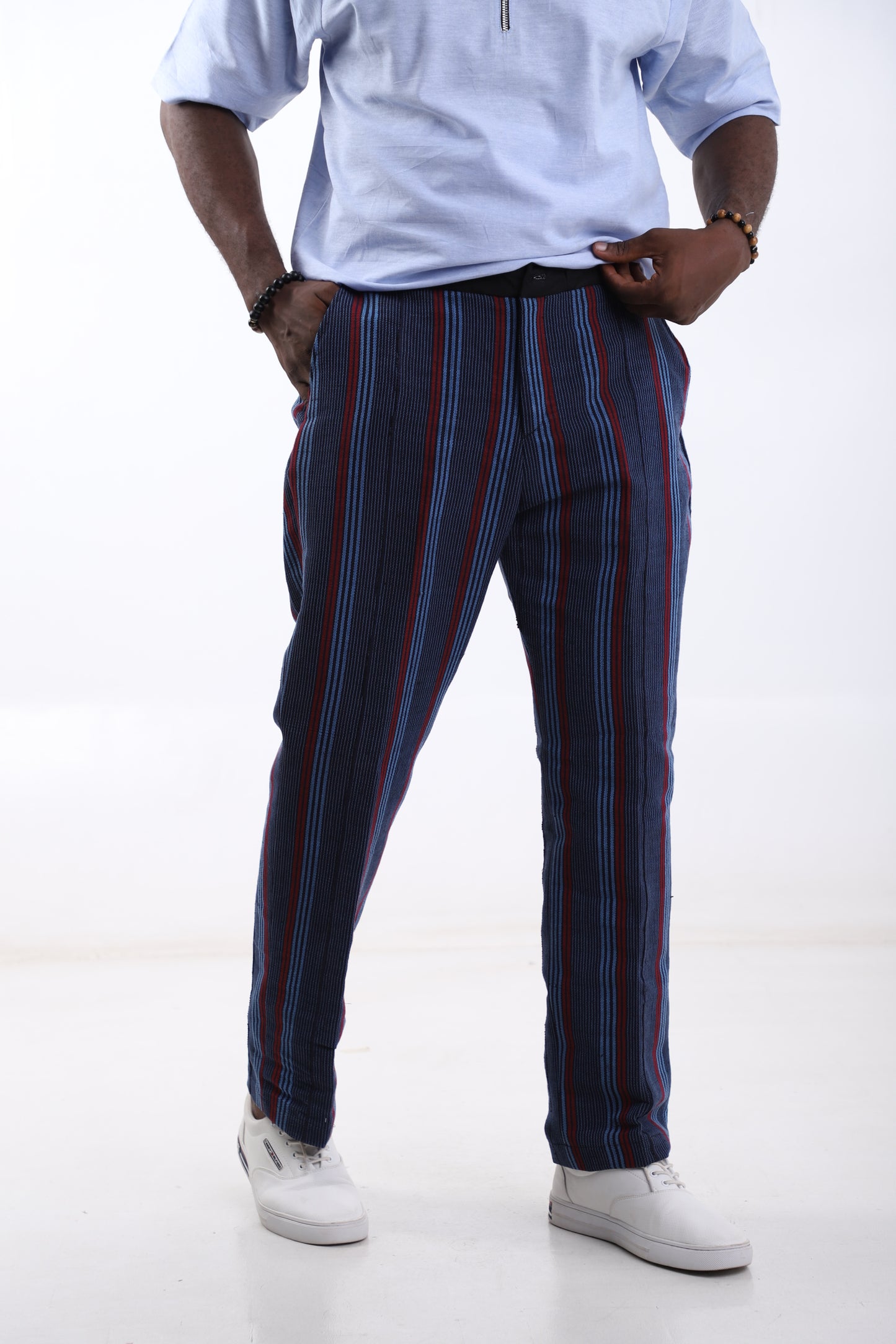 Elegant Striped Aso-Oke Pants
