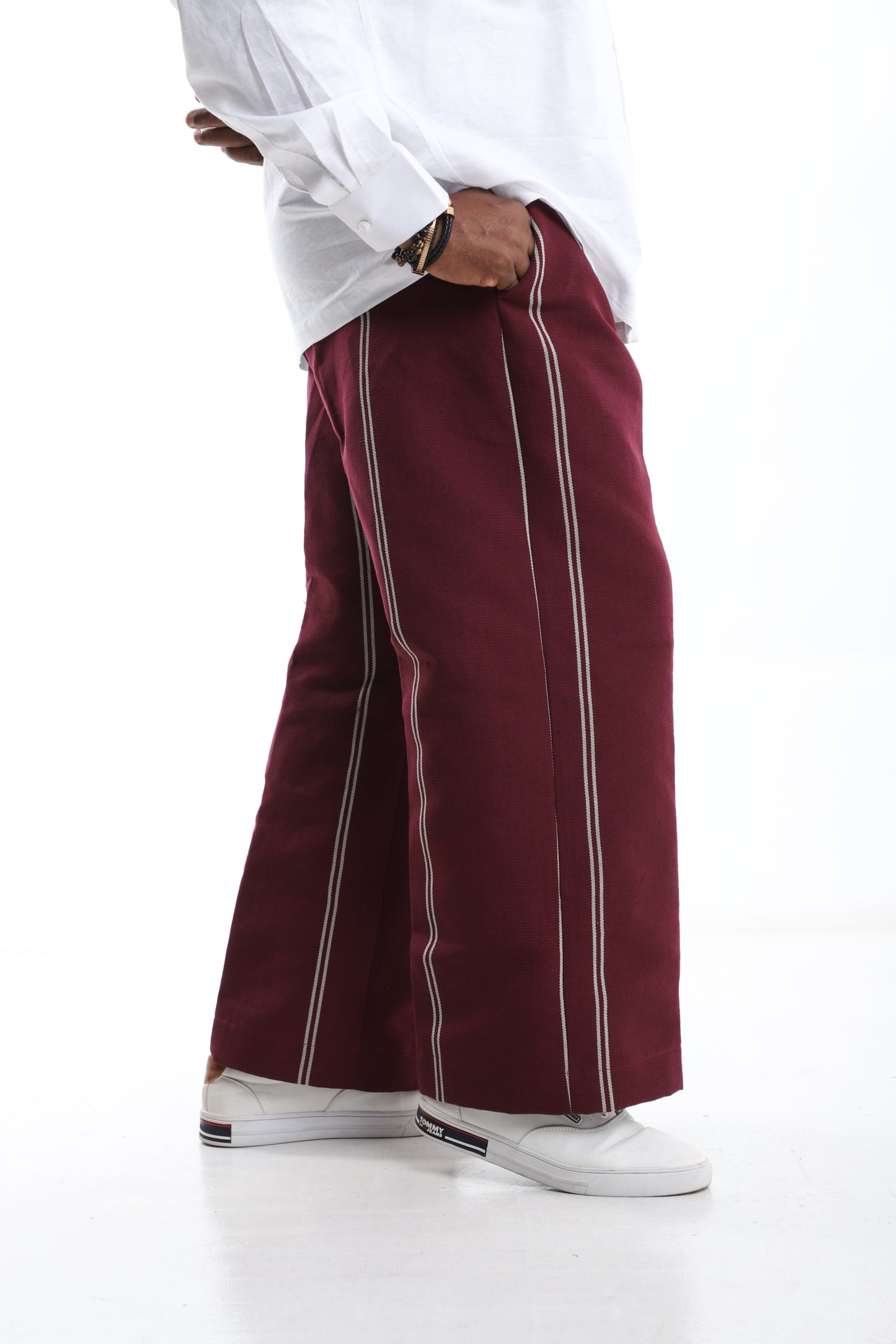 Signature Wine Aso-Oke Trouser
