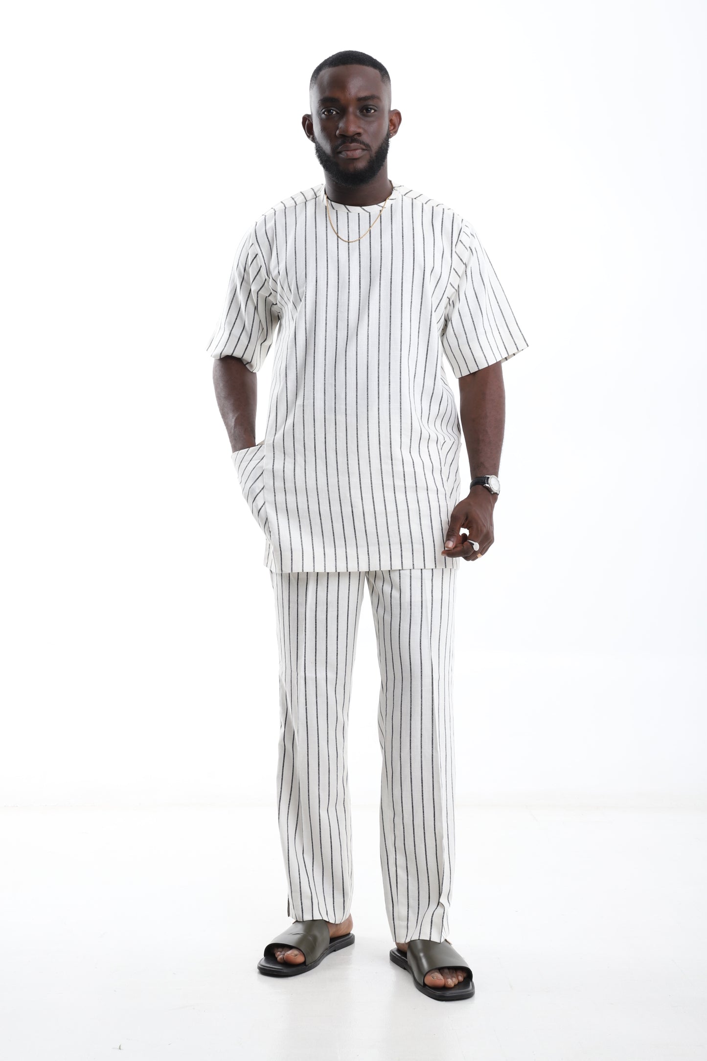 The Ivory Lines Linen Two-Piece Set