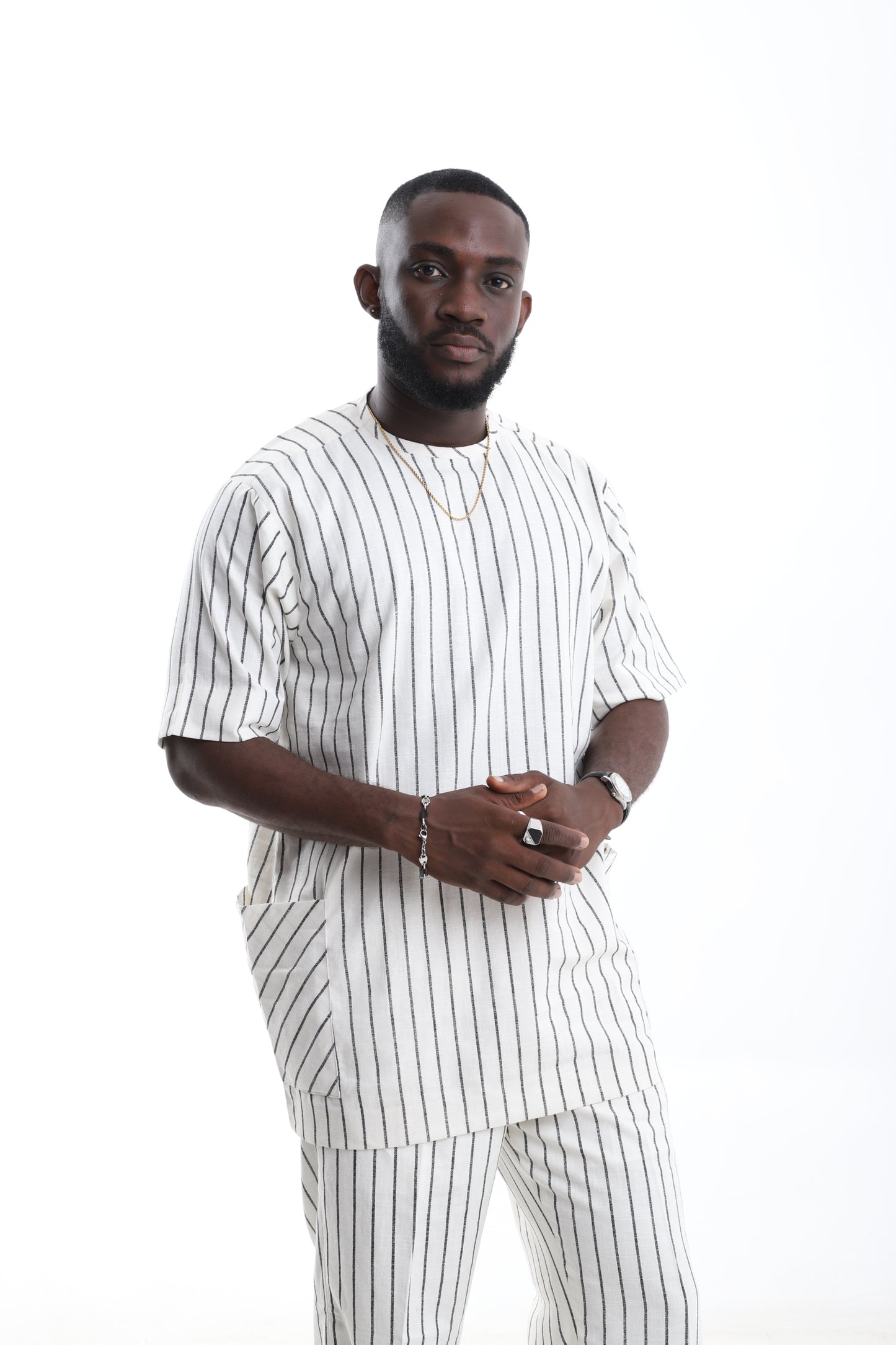 The Ivory Lines Linen Two-Piece Set