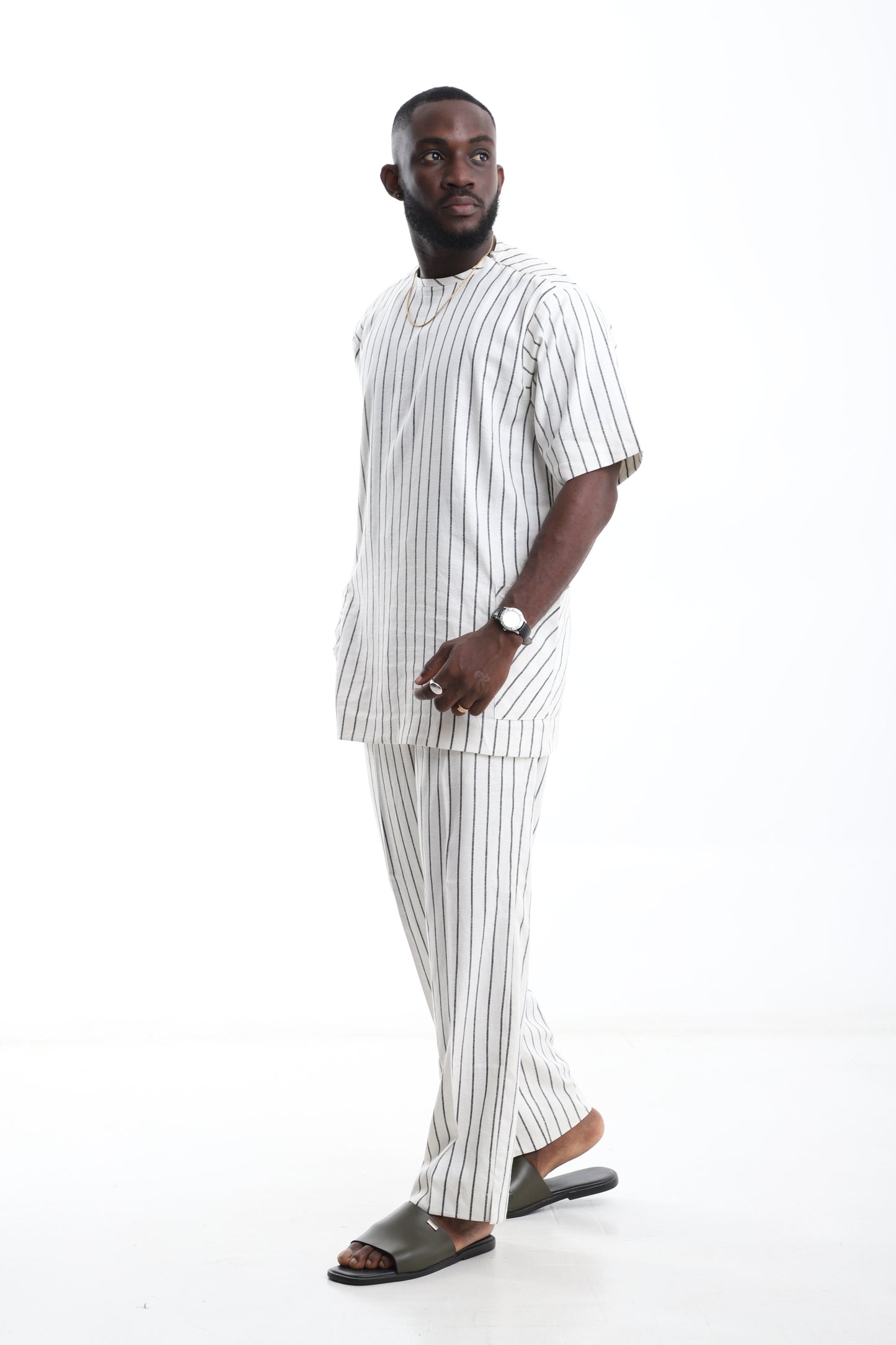 The Ivory Lines Linen Two-Piece Set