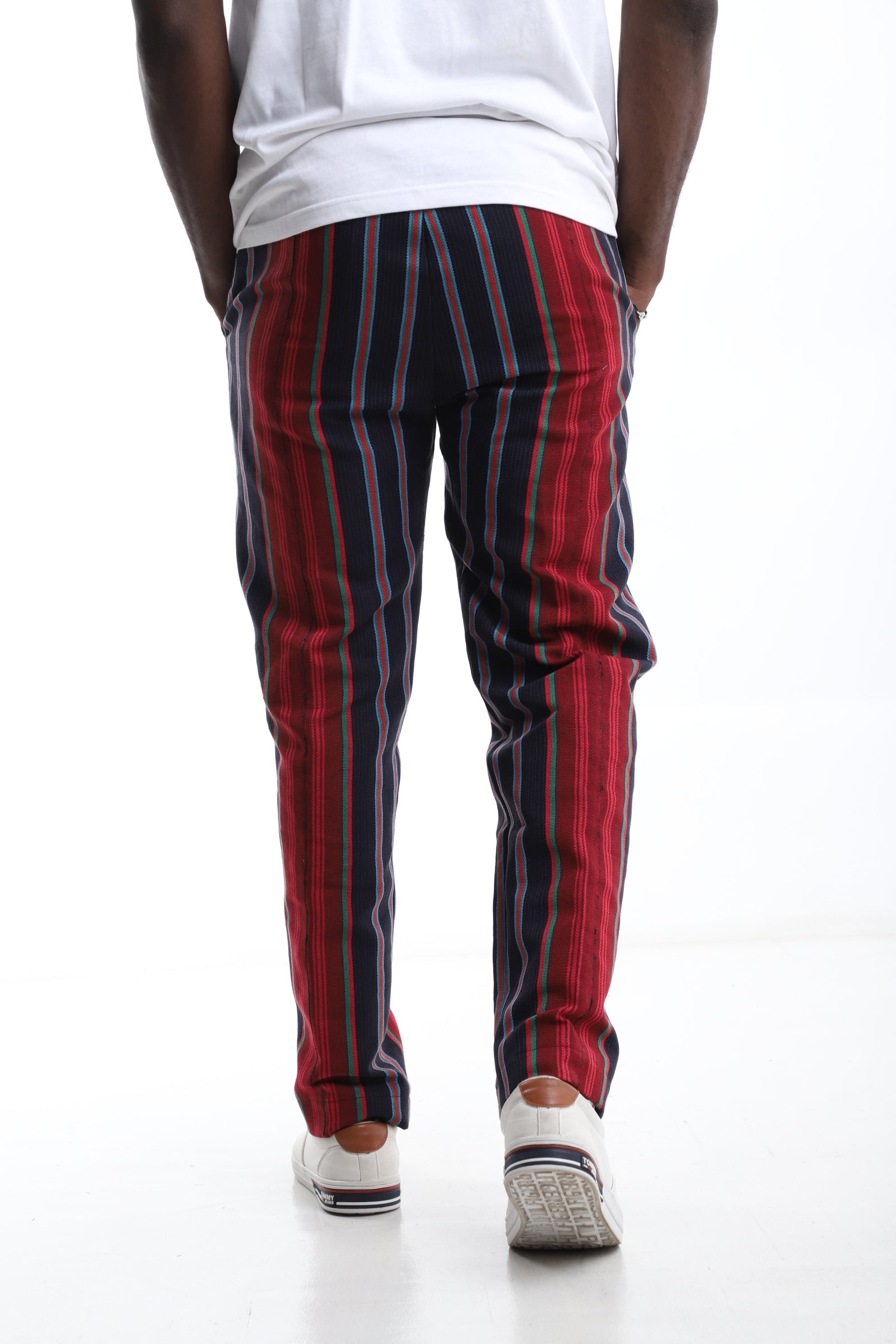 Crimson Pulse Aso-Oke Trouser