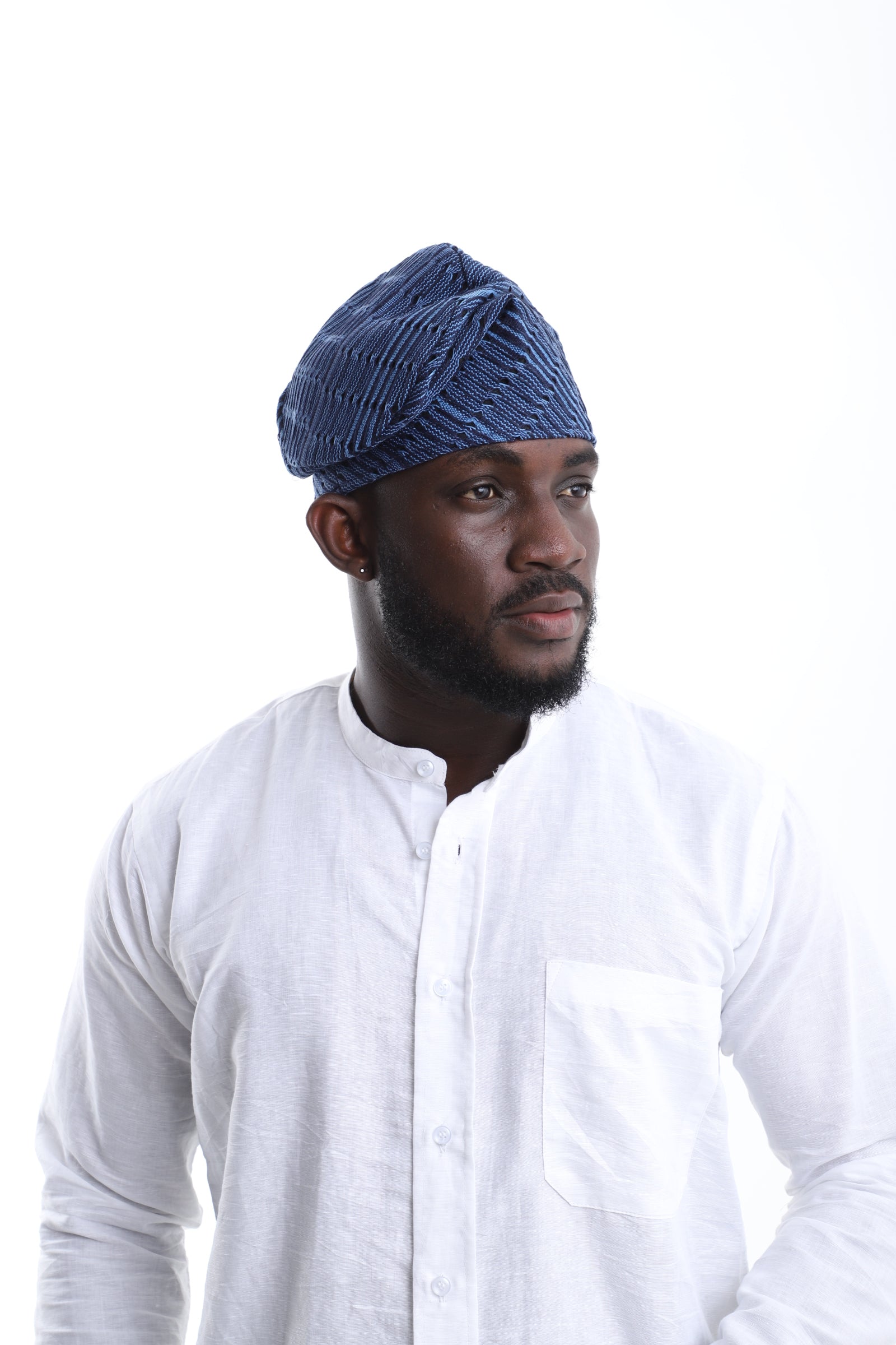 Indigo Handwoven Aso-Oke Cap