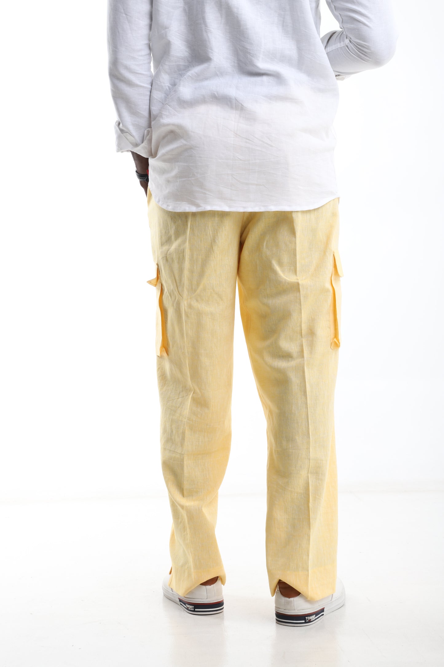 Yellow Cargo Linen Trouser
