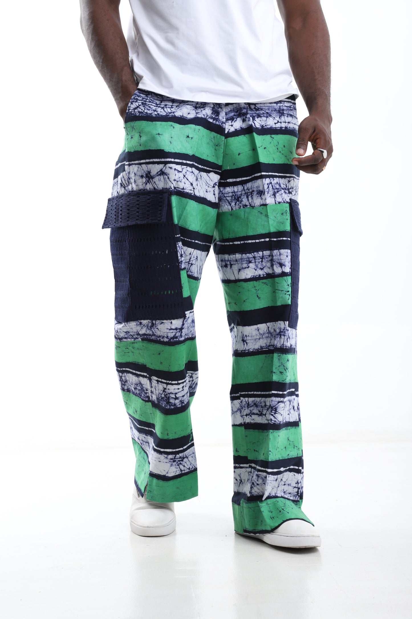 Emerald Tide Adire Cargo Pants