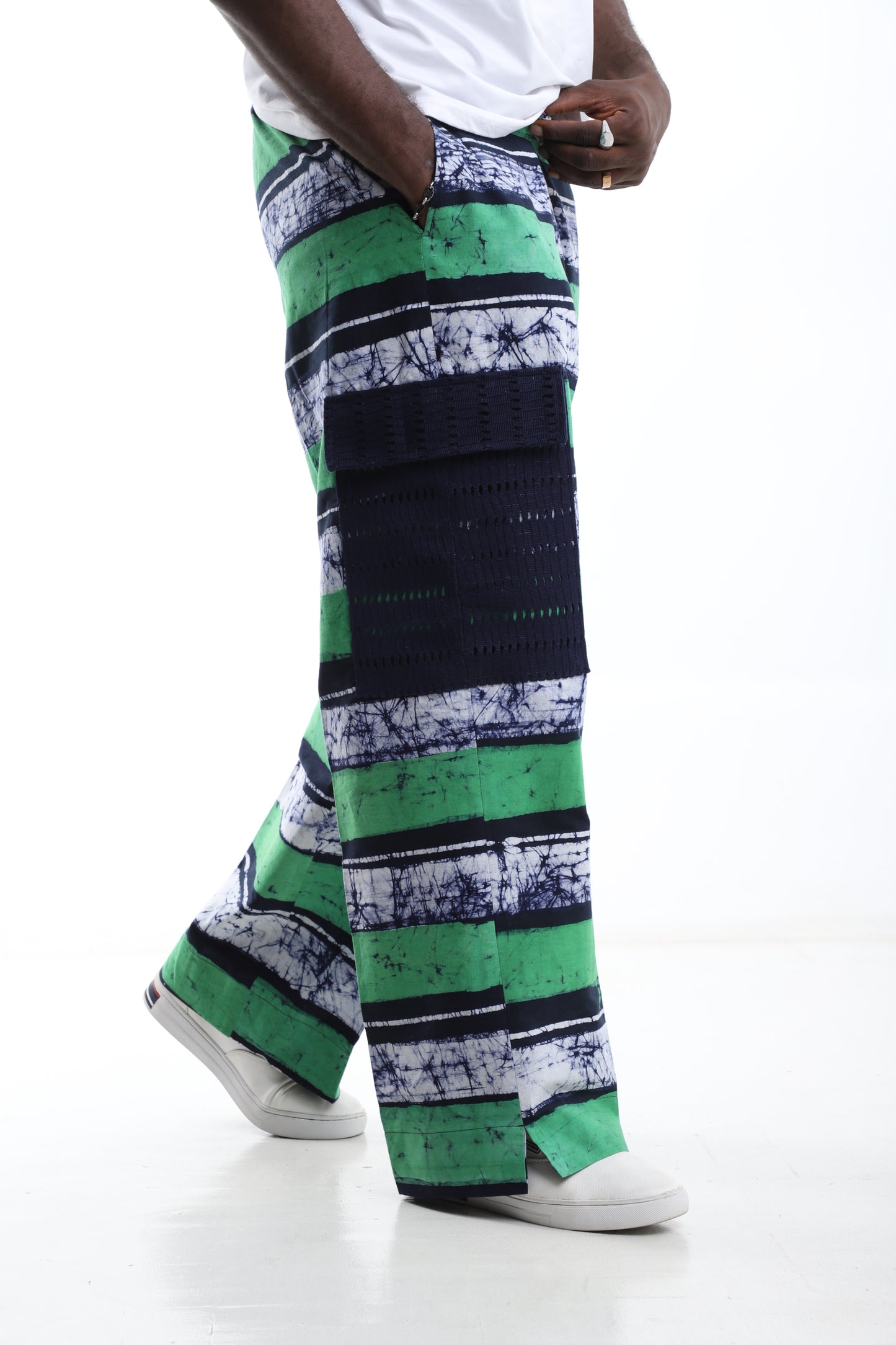 Emerald Tide Adire Cargo Pants