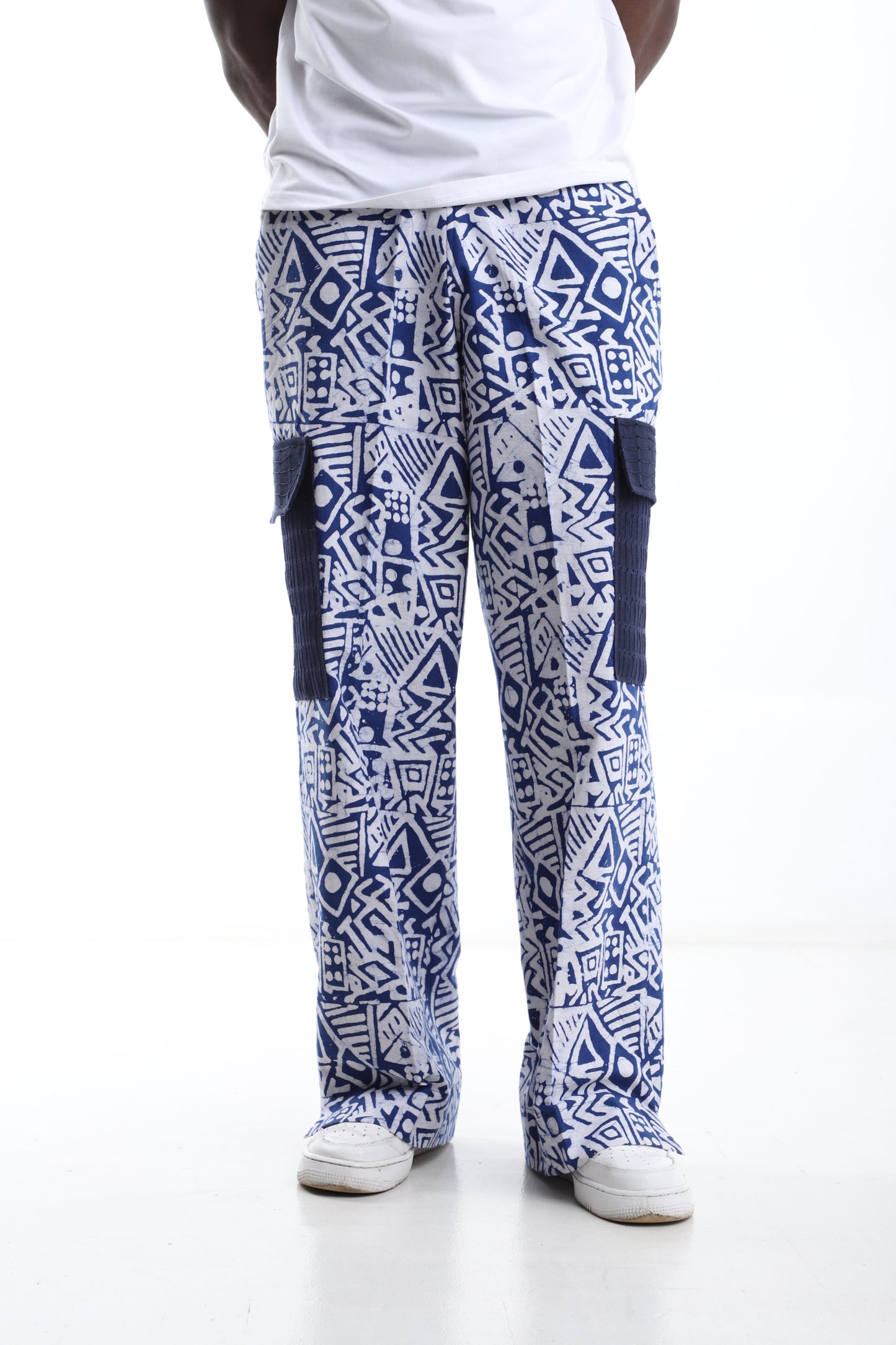 Tribal Pulse Adire Trousers – Blue Royalty in Motion"