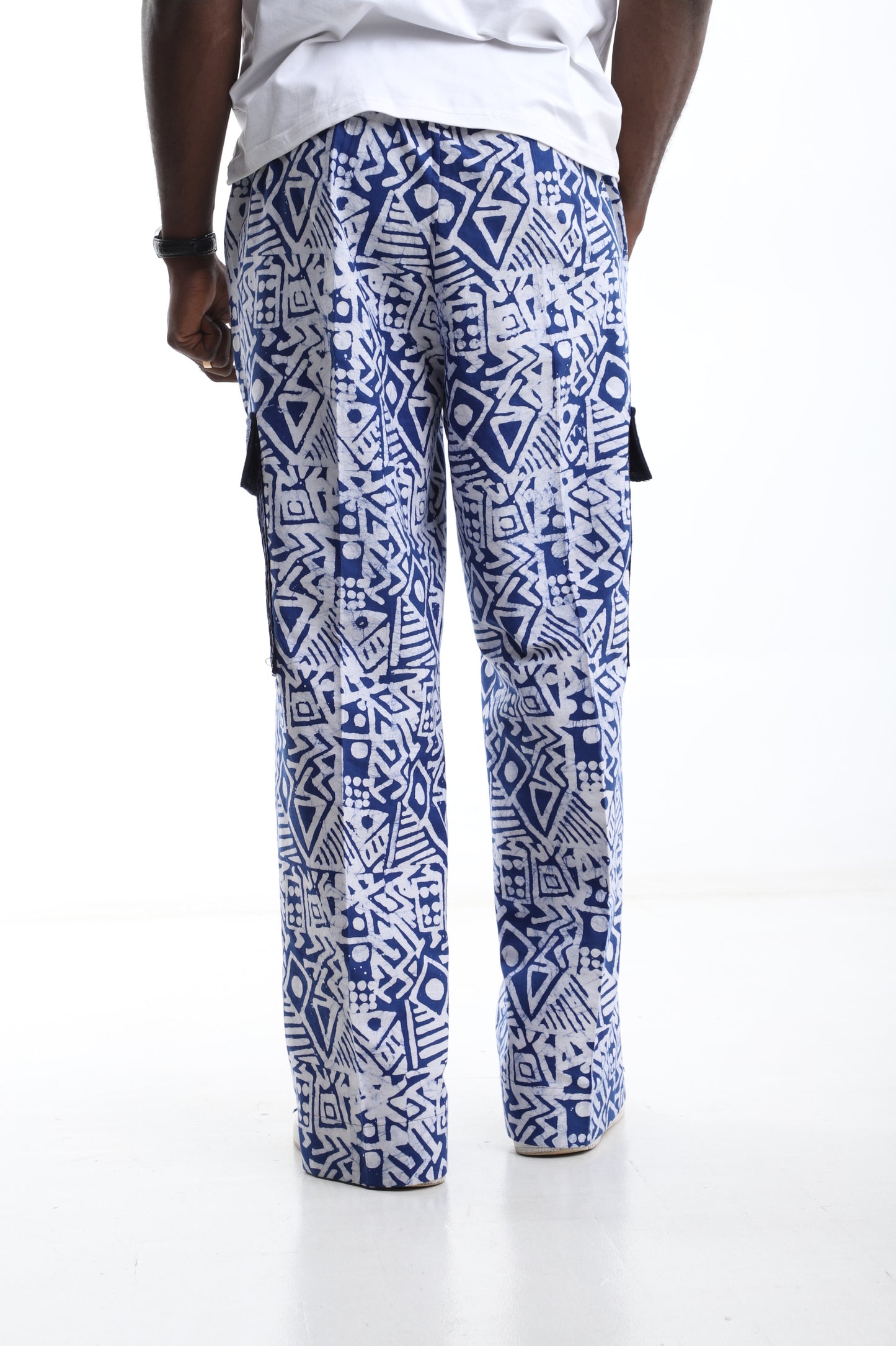Tribal Pulse Adire Trousers – Blue Royalty in Motion"