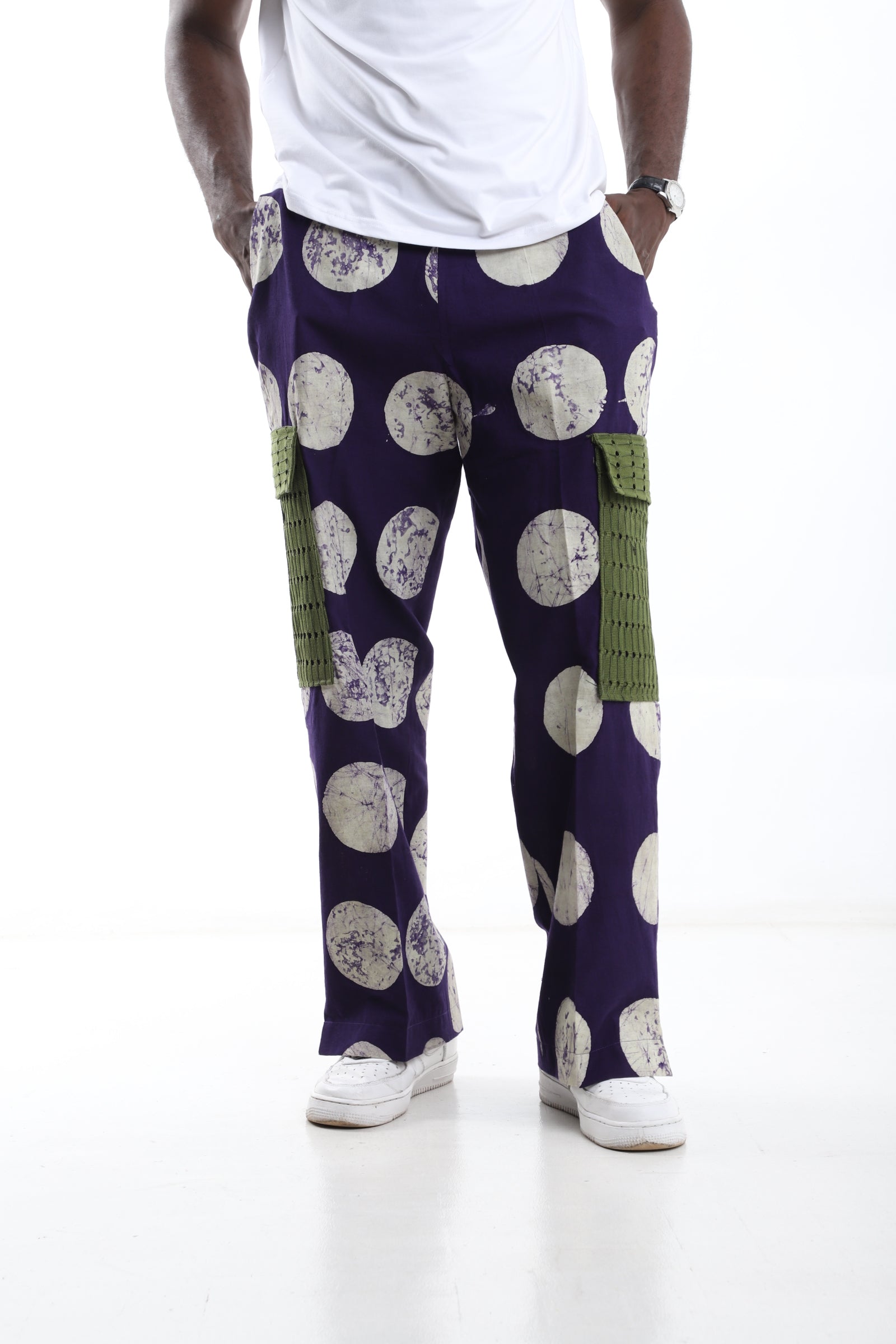 Adire Cargo Pants – Handcrafted African Streetwear for Men