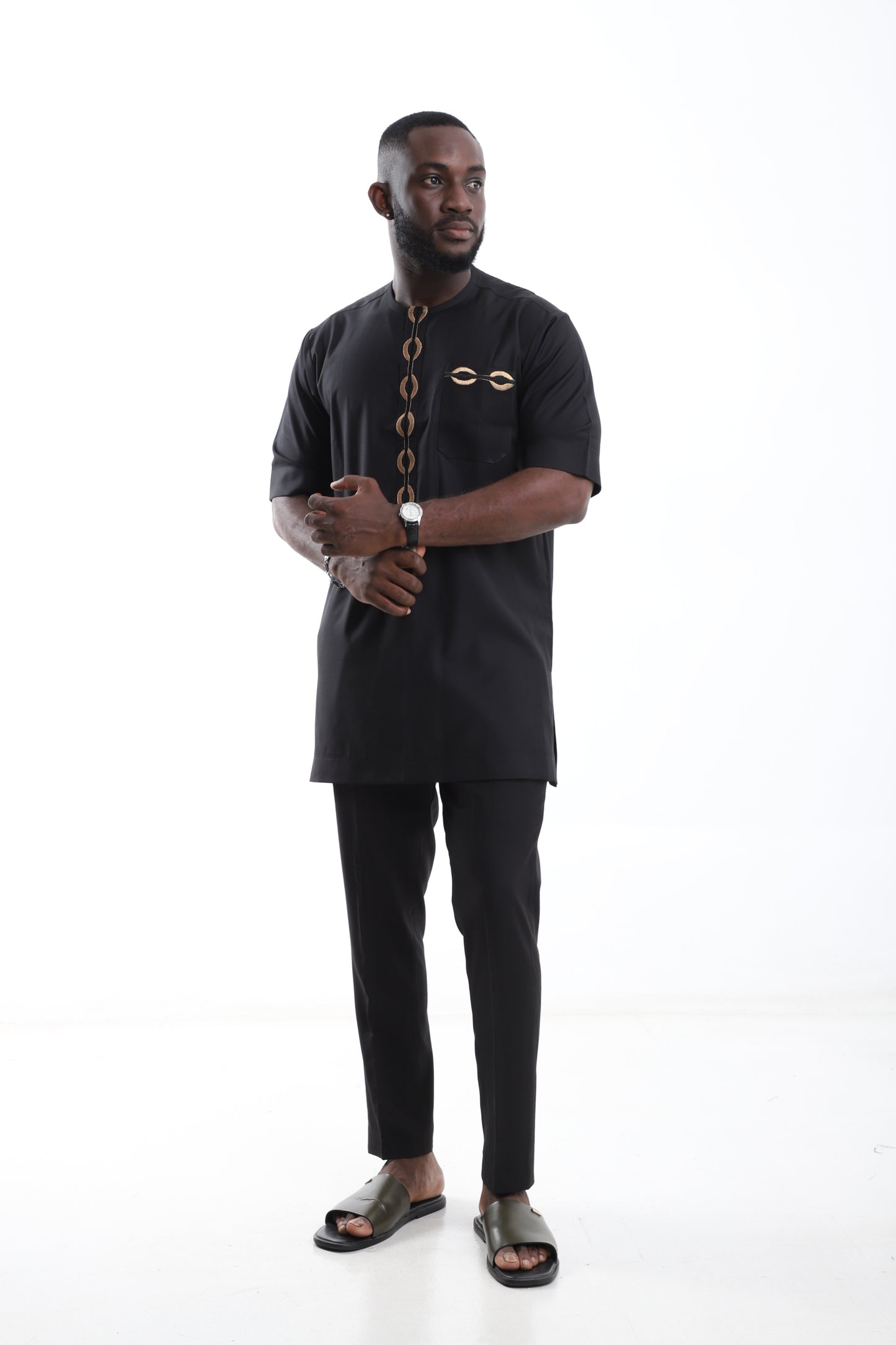 Black Embroidered Native Set