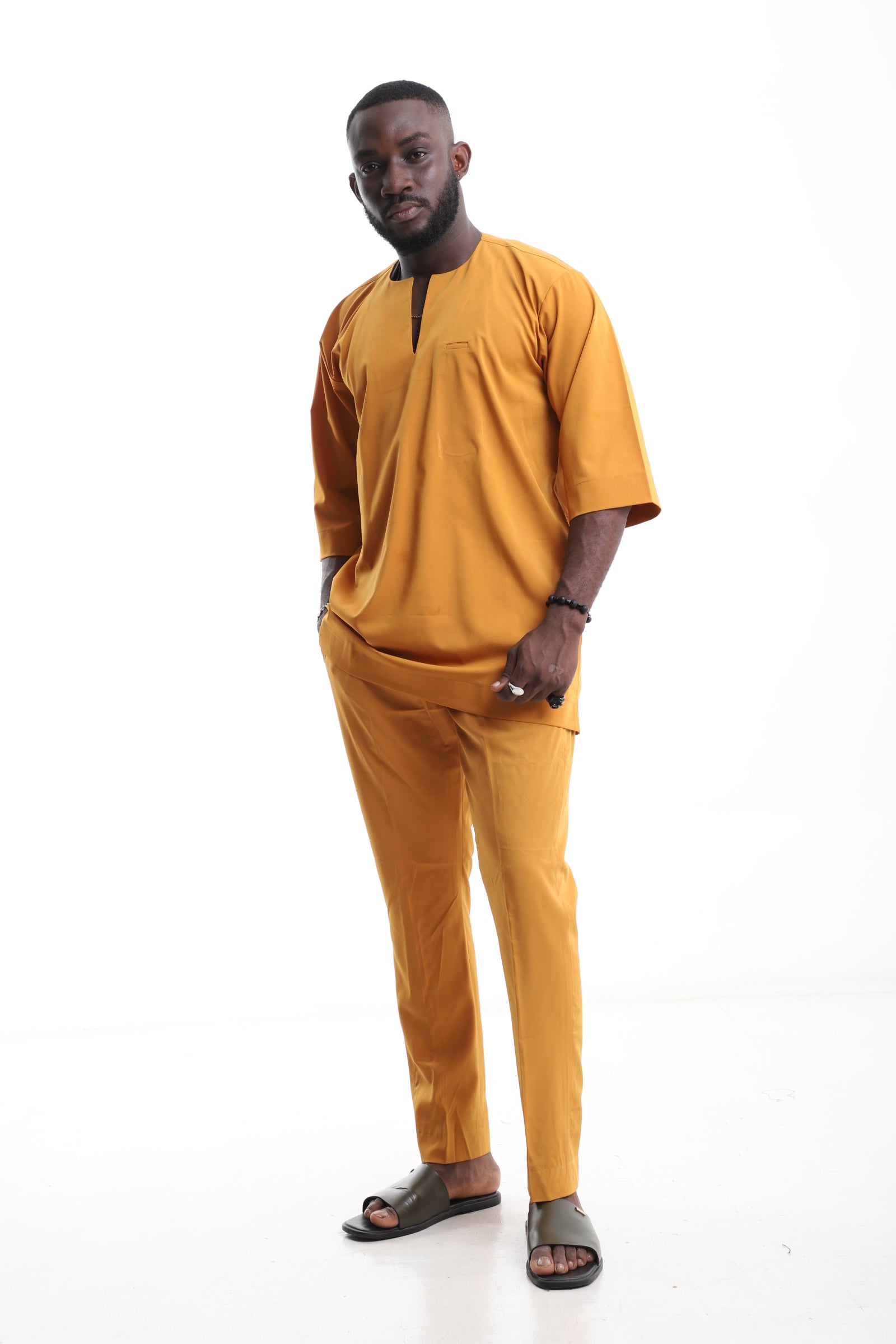 Mustard Yellow Senator Wear – Bold & Modern Elegance