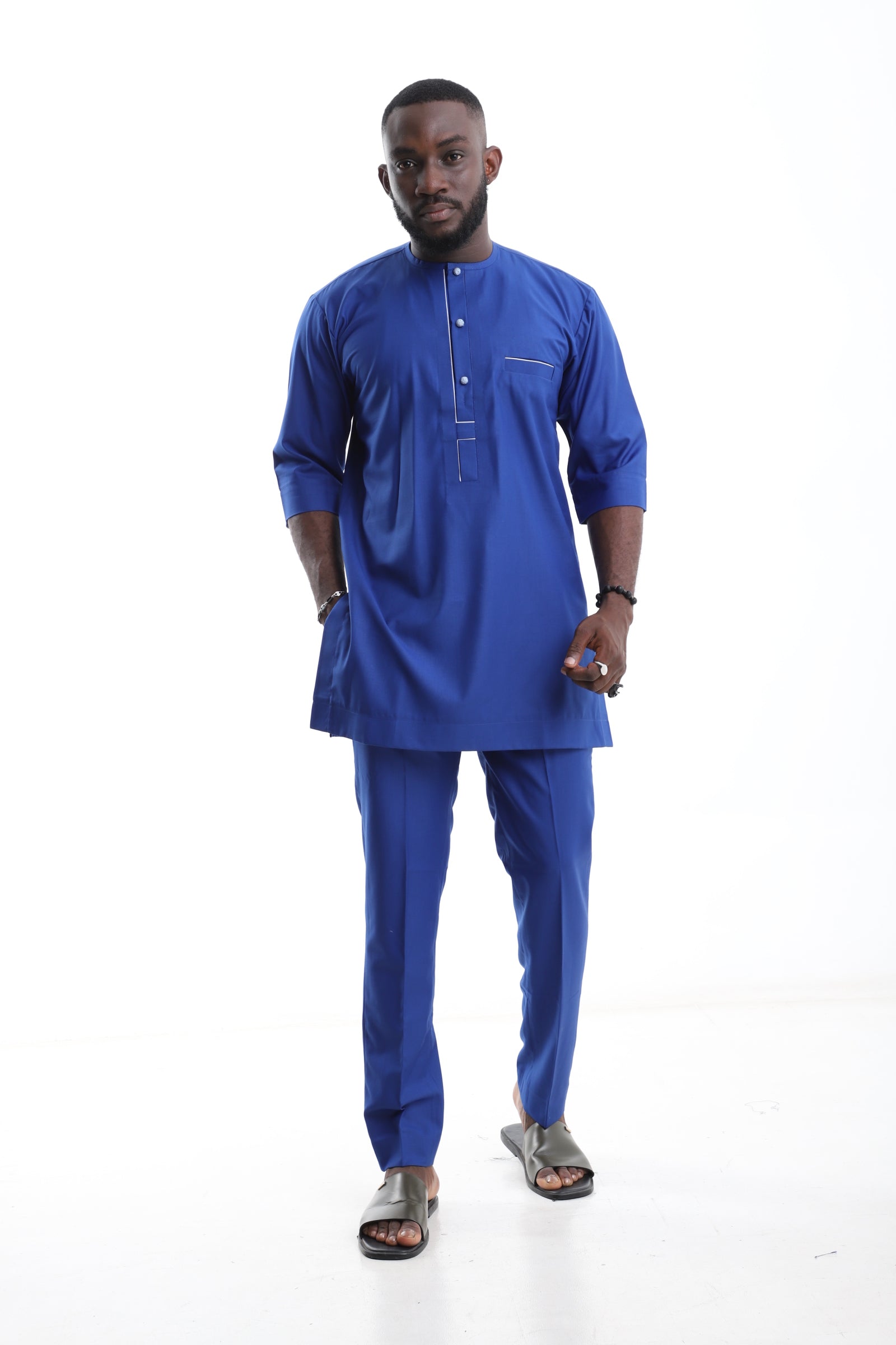 Royal Blue Senator Wear with Minimalist Detailing