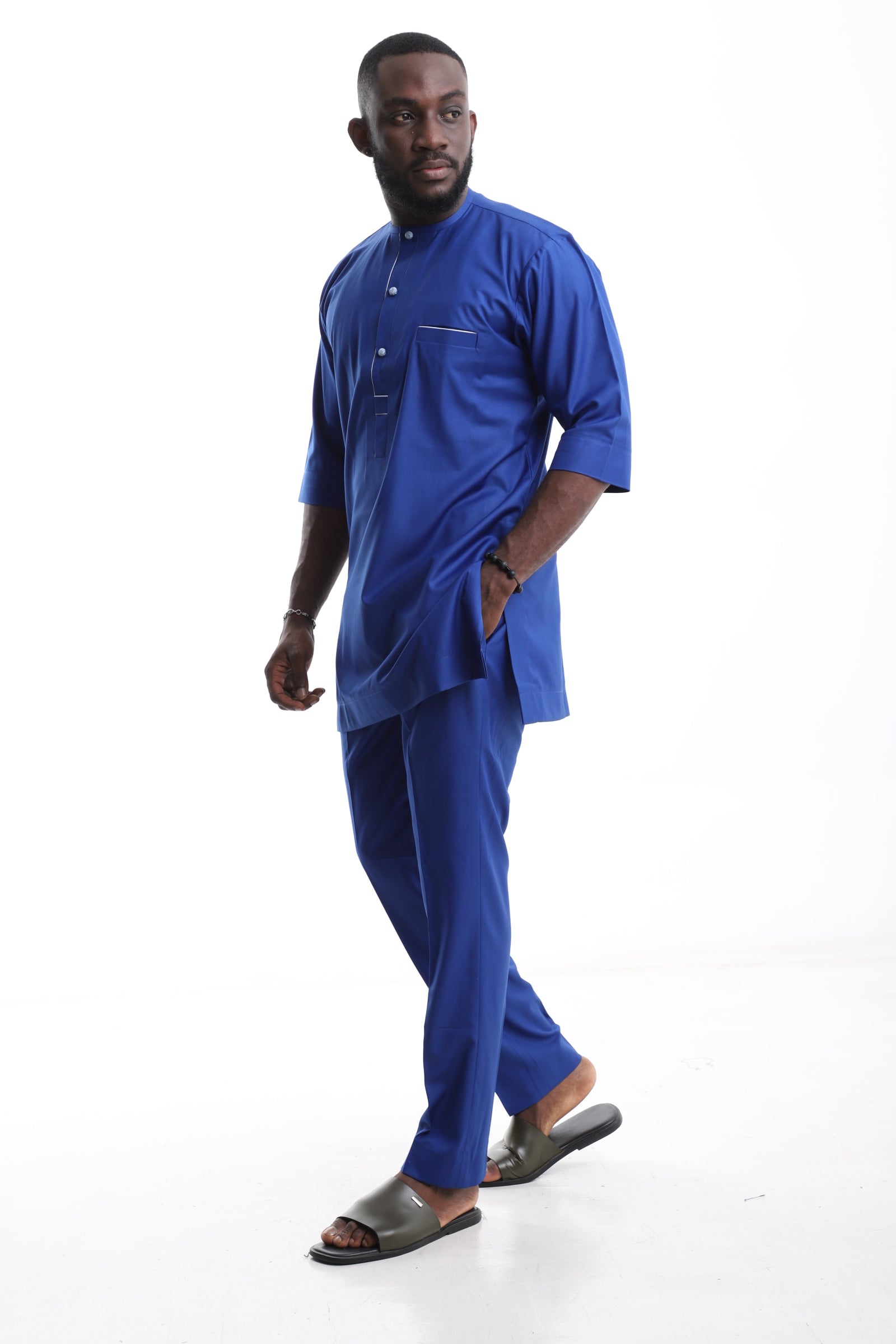 Royal Blue Senator Wear with Minimalist Detailing