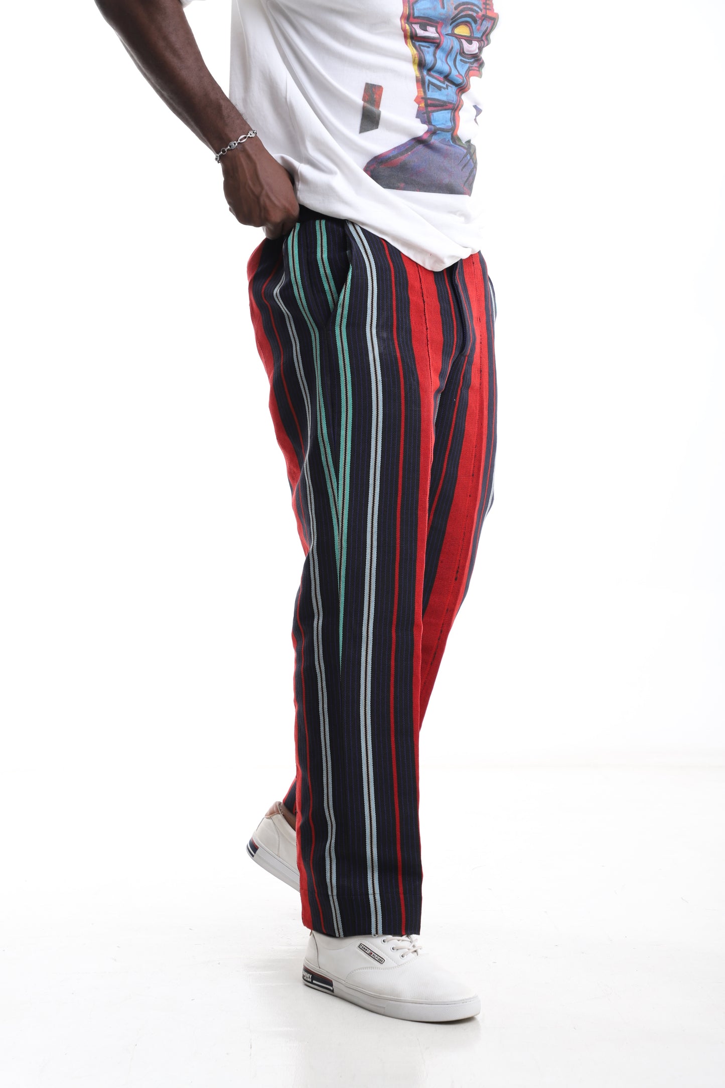 Exclusive Multicolor Striped Aso-Oke Trouser