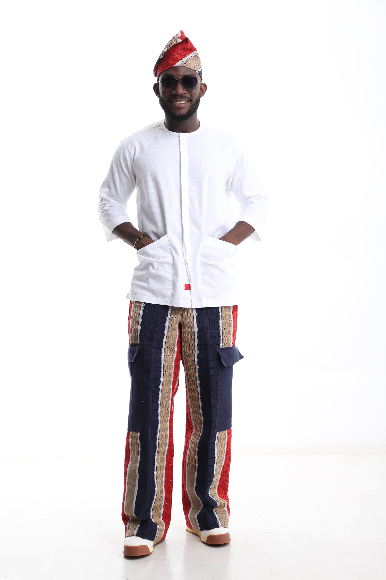Exclusive Aso-Oke Trouser & White Shirt Set – Refined Tradition