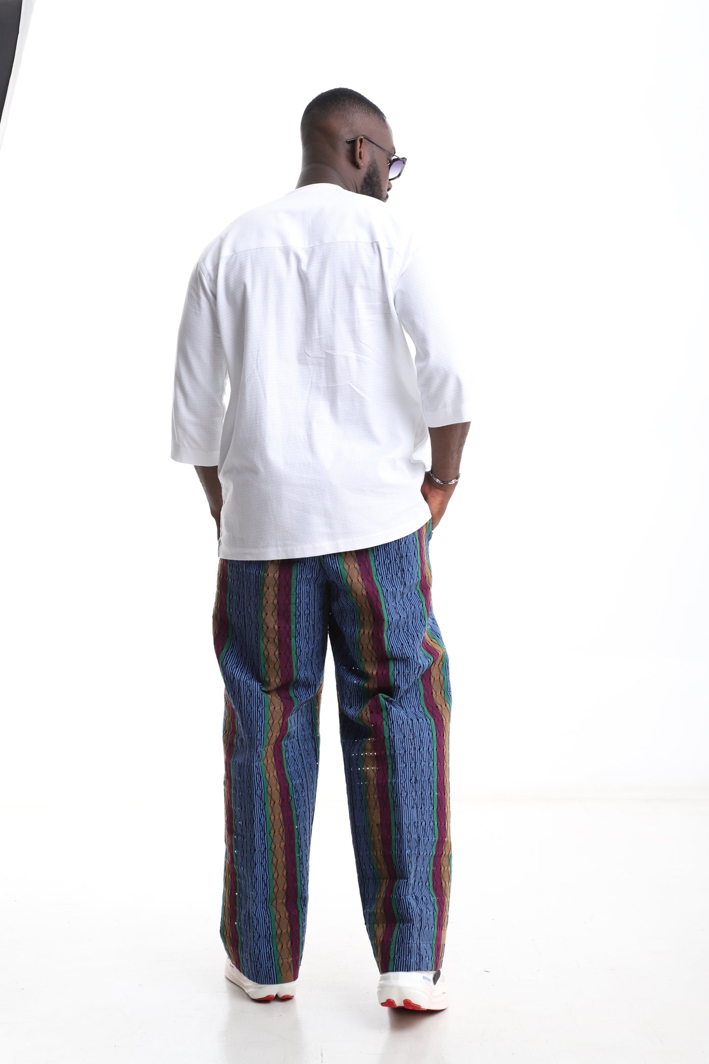 Exclusive Aso-Oke Trouser & White Shirt Set – Culture Meets Contemporary Style