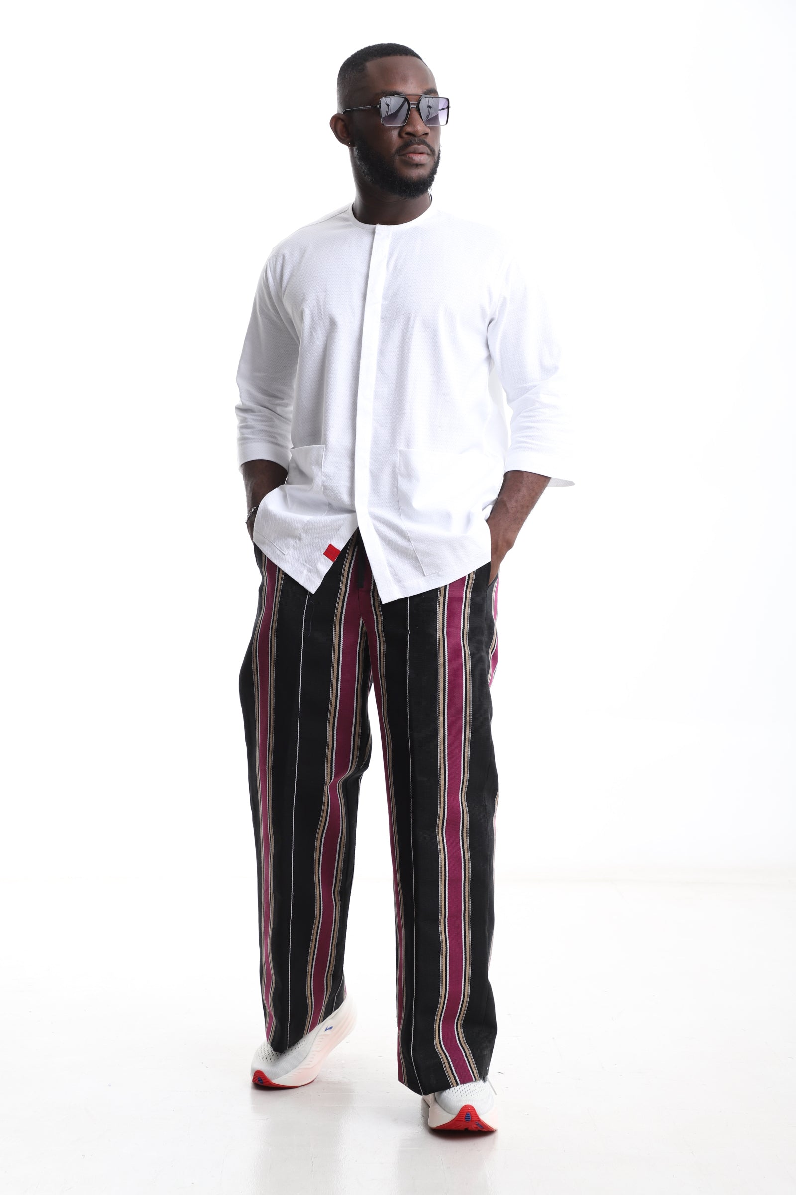 Exclusive Aso-Oke Trouser & White Shirt Set – Effortless Class, Cultural Pride