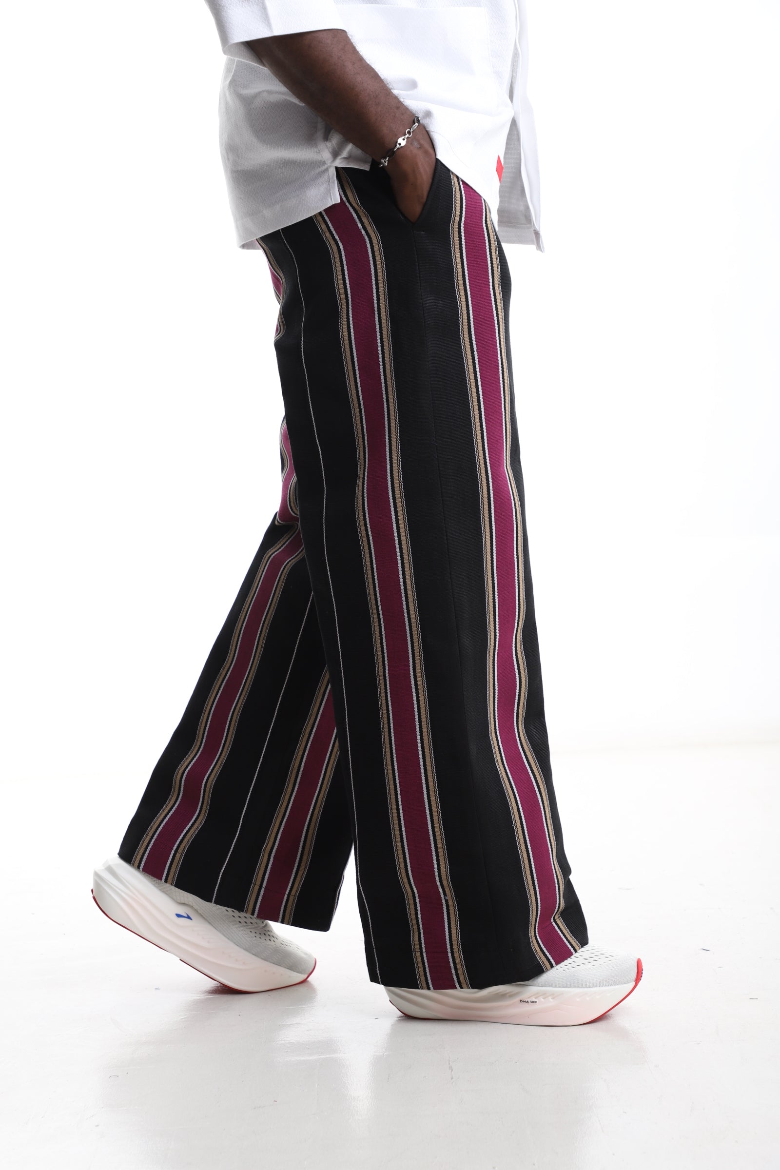 Exclusive Aso-Oke Trouser – Bold Stripes, Timeless Craftsmanship