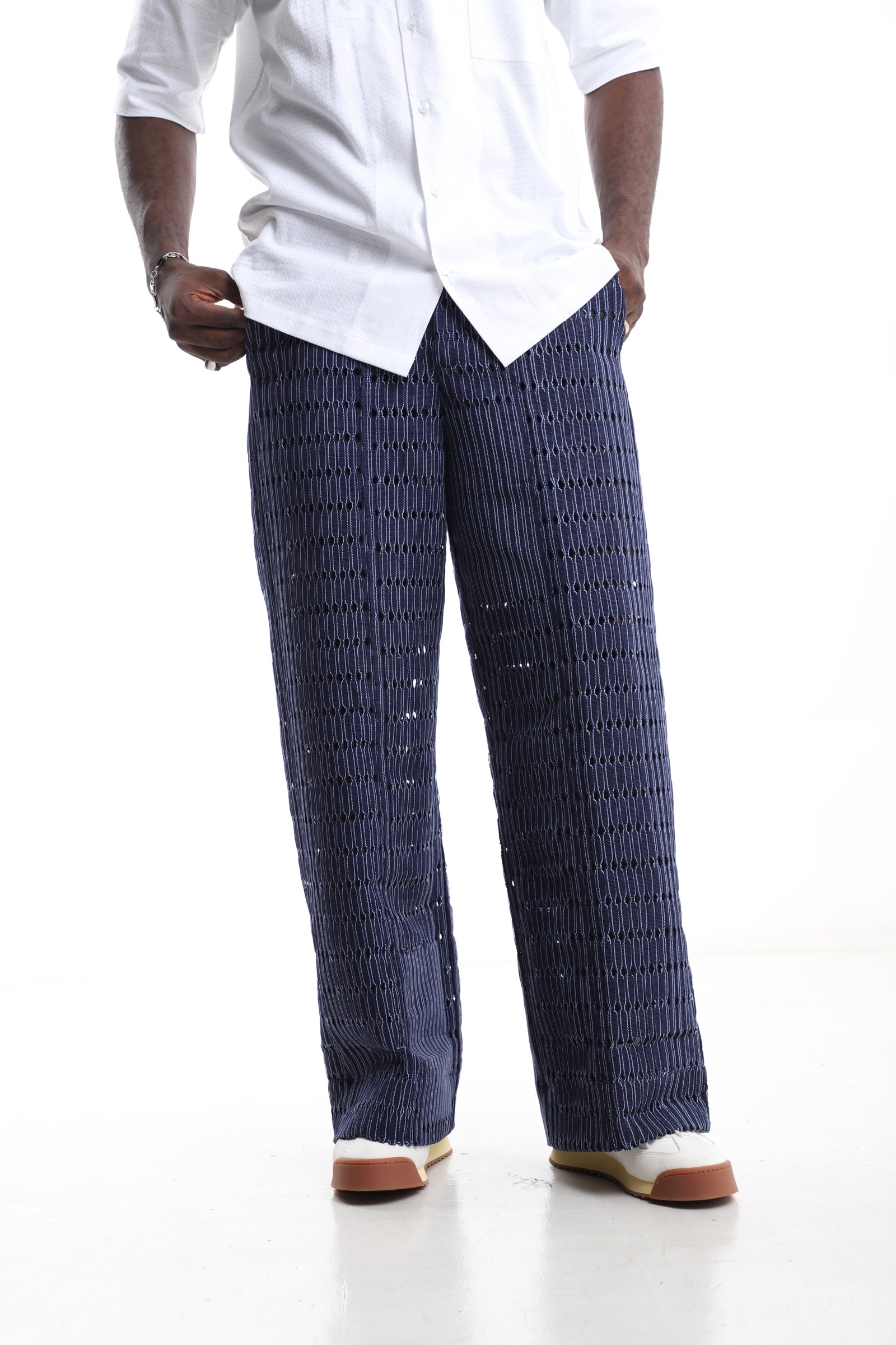 Exclusive Aso-Oke Trouser – Midnight Indigo Heritage Weave