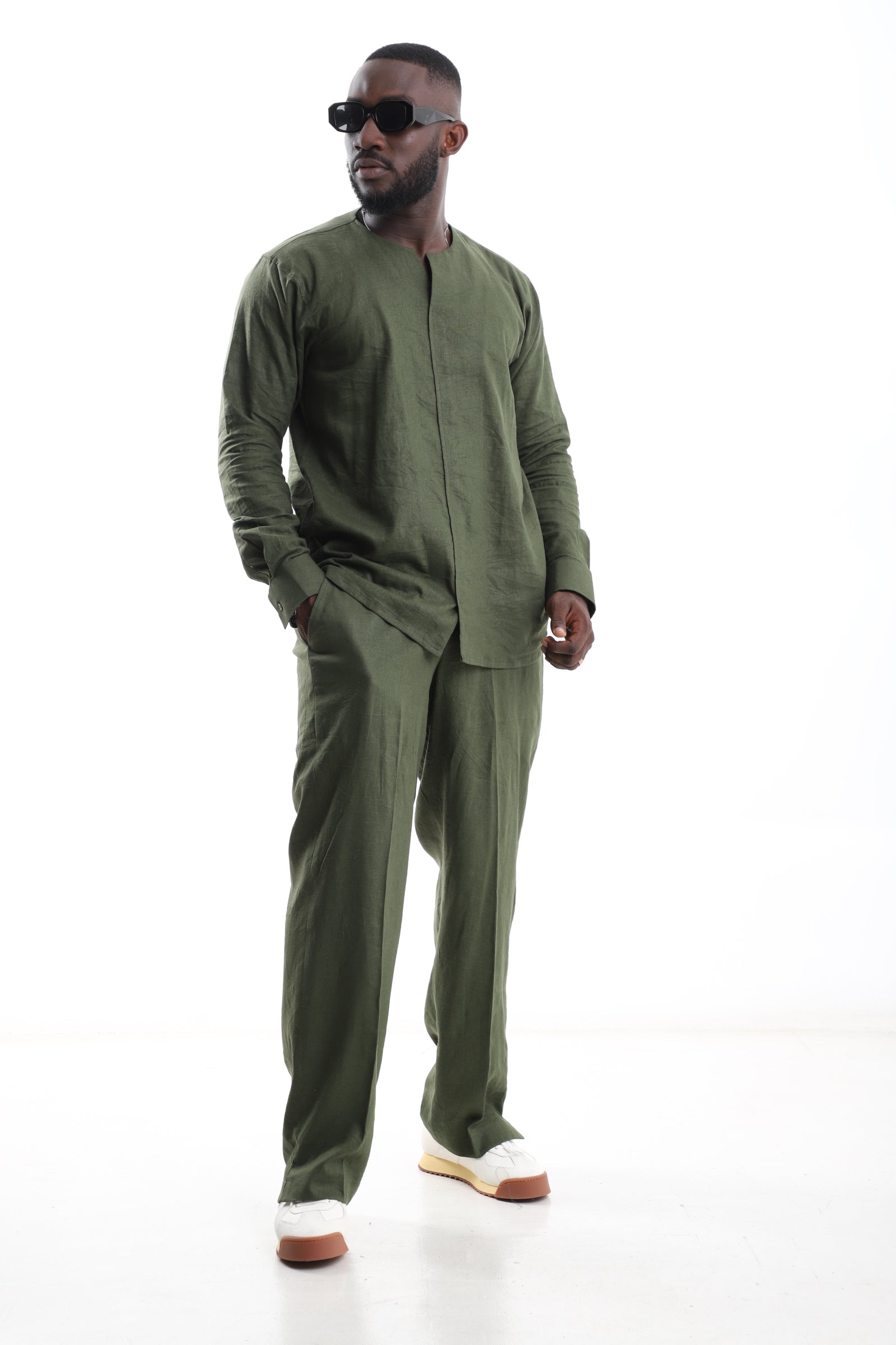 Exclusive Olive Green Linen Set – Effortless Sophistication, Elevated Simplicity