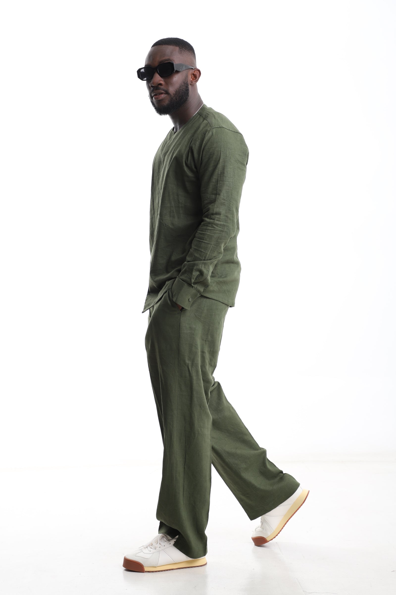 Exclusive Olive Green Linen Set – Effortless Sophistication, Elevated Simplicity