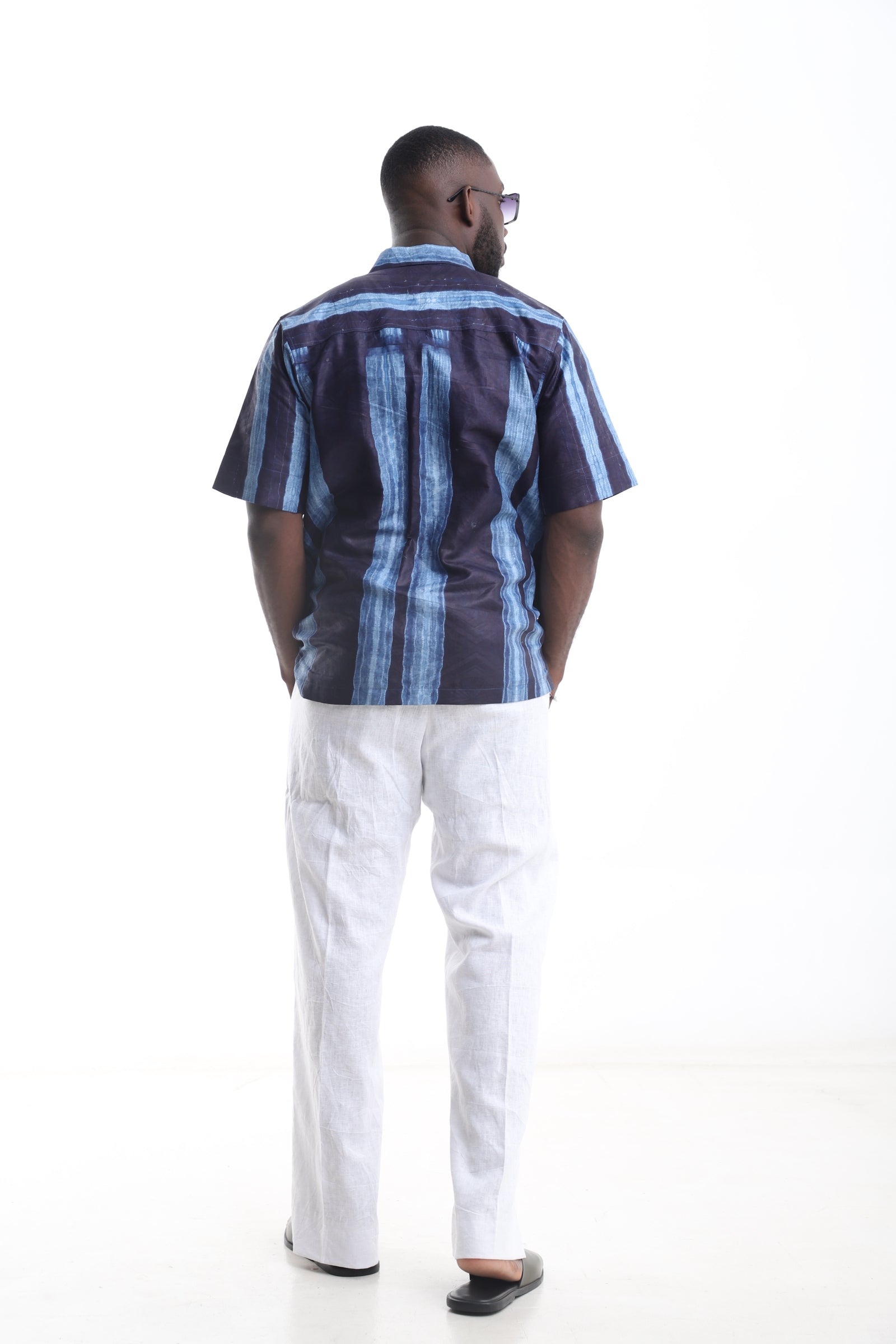 Adire Shirt & Linen Trouser Set