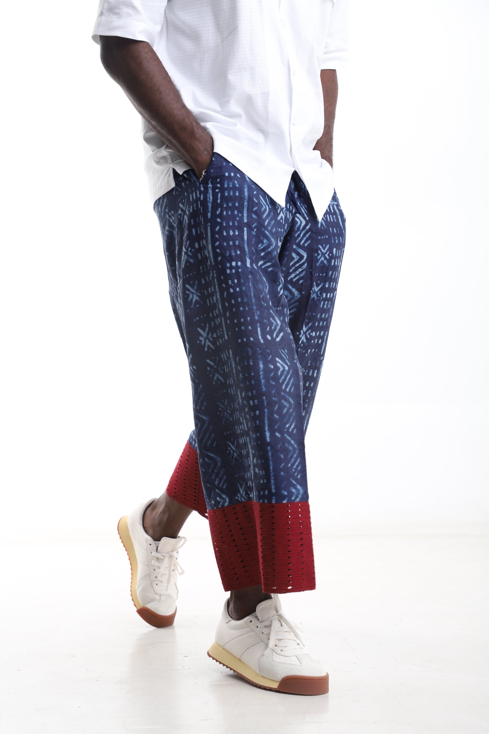 Adire Trouser with Aso-Oke Mix – Where Heritage Meets Contemporary Style