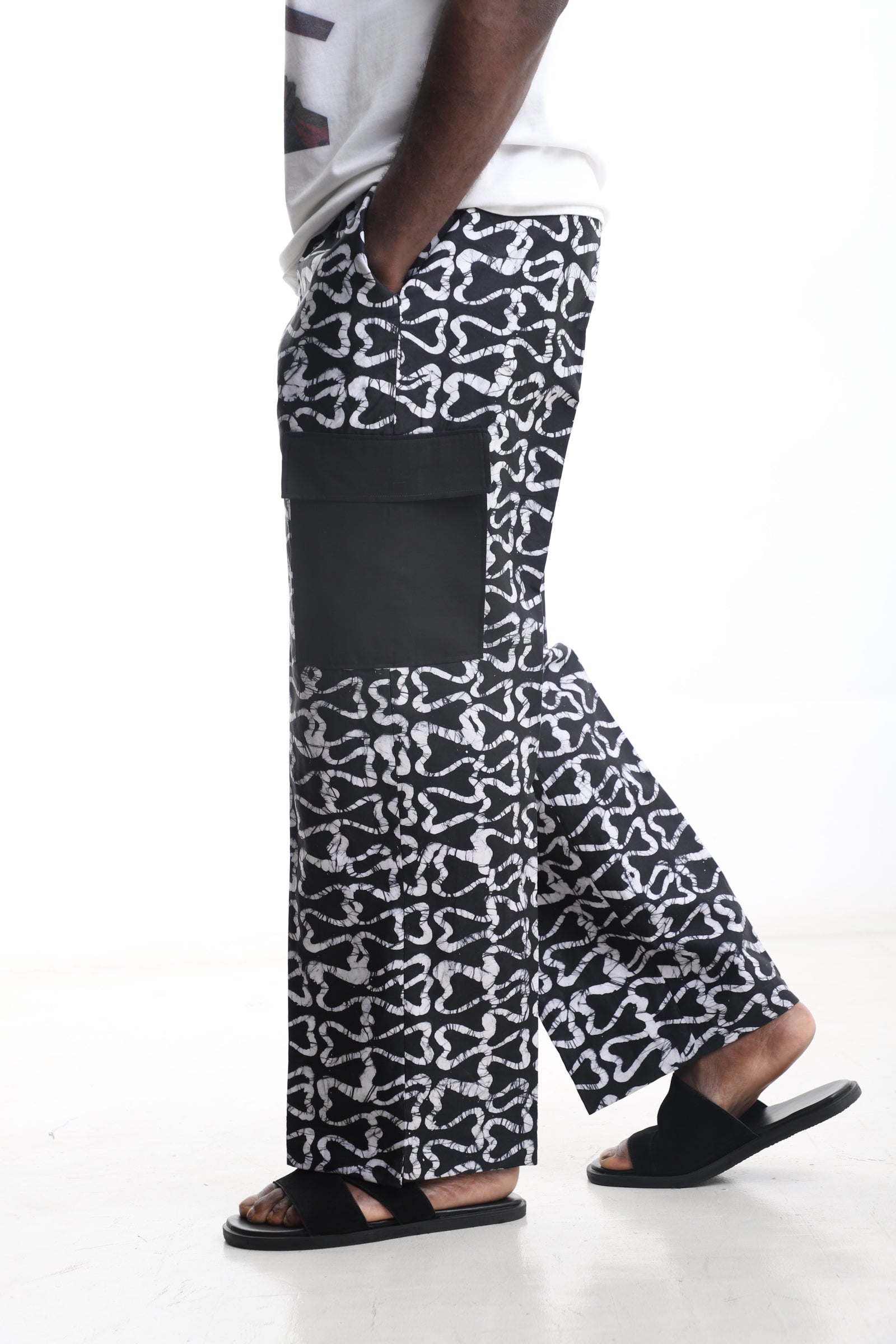 Abstract Monochrome Adire Trouser