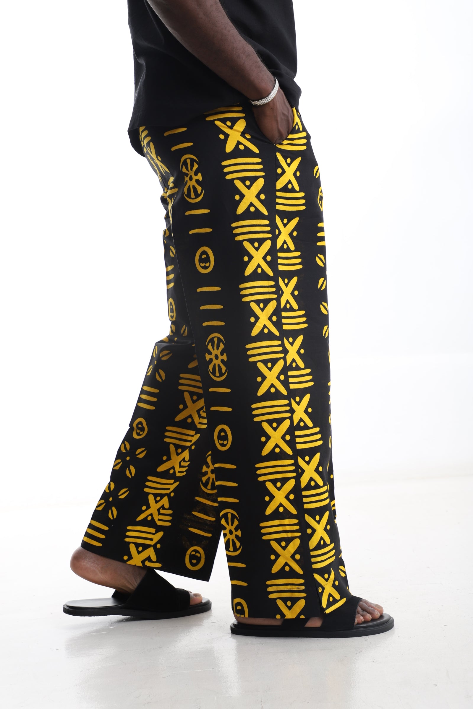 Black & Yellow Tribal Pants – Bold Prints, Effortless Confidence