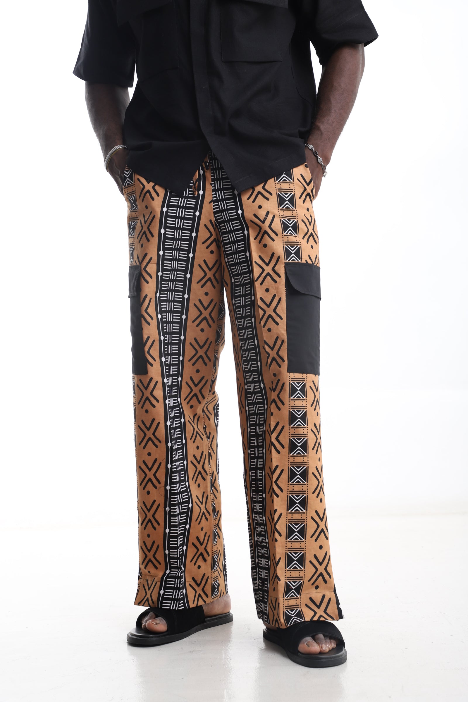 Brown & Black Tribal Pants – Bold Heritage, Effortless Style