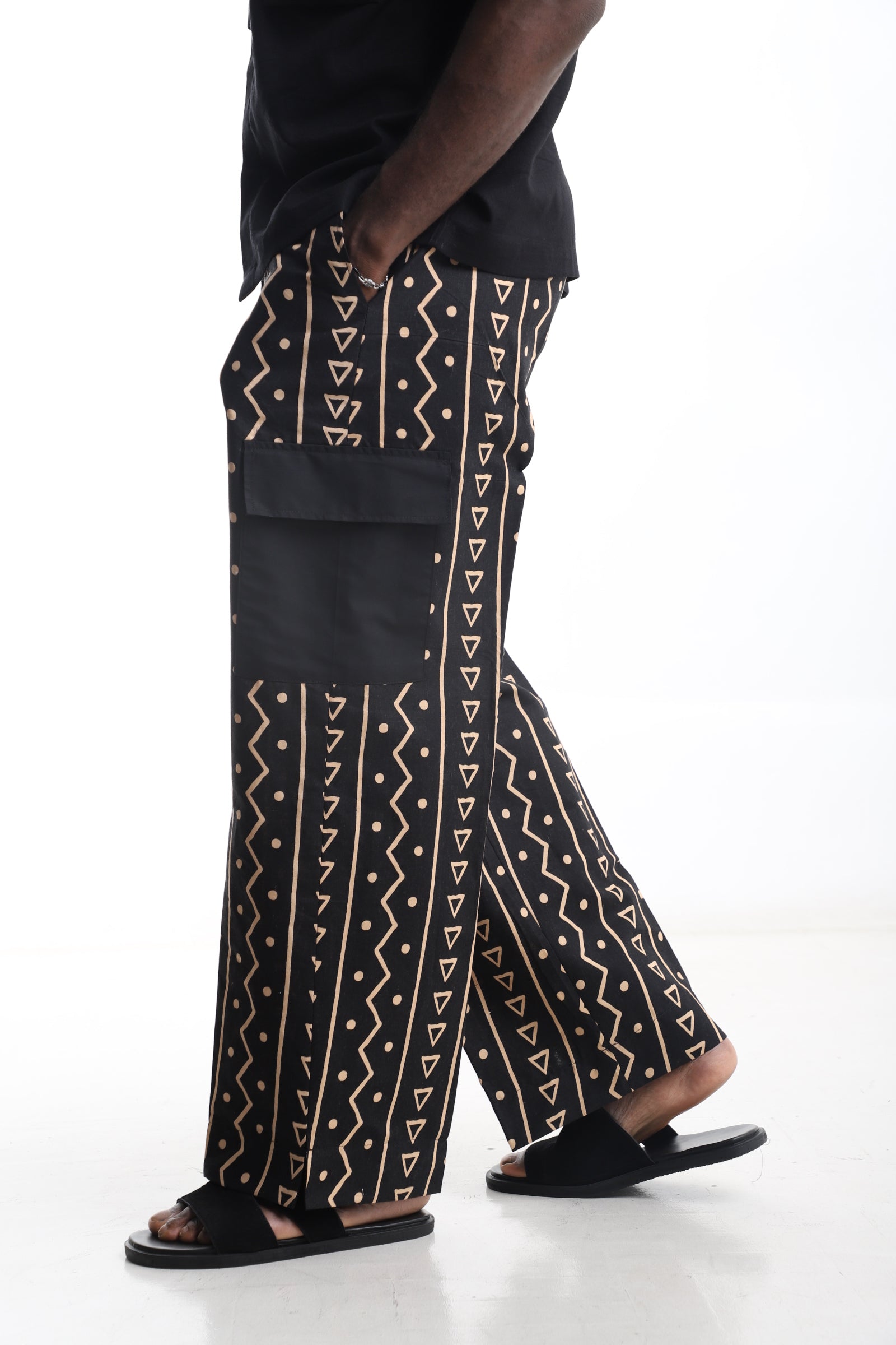 Black & Gold Tribal Pants – Modern Heritage, Effortless Boldness