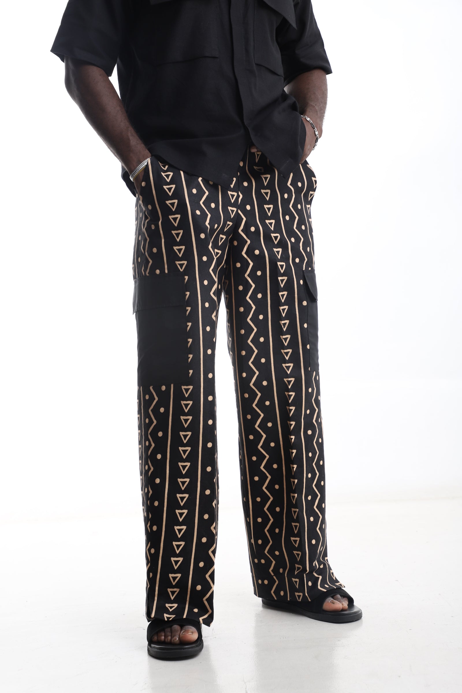 Black & Gold Tribal Pants – Modern Heritage, Effortless Boldness