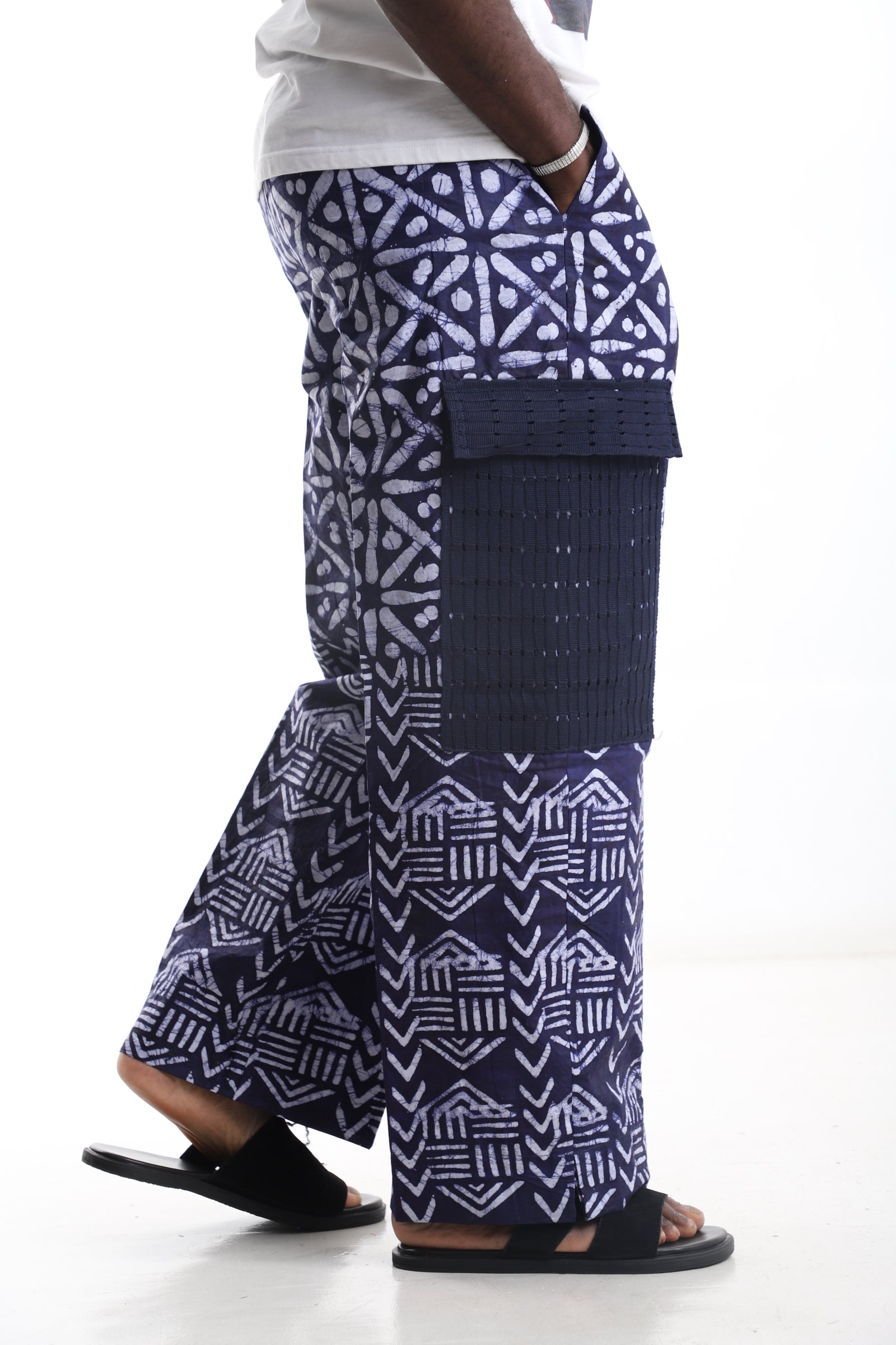 Adire Indigo Cargo Trouser – Hand-Dyed