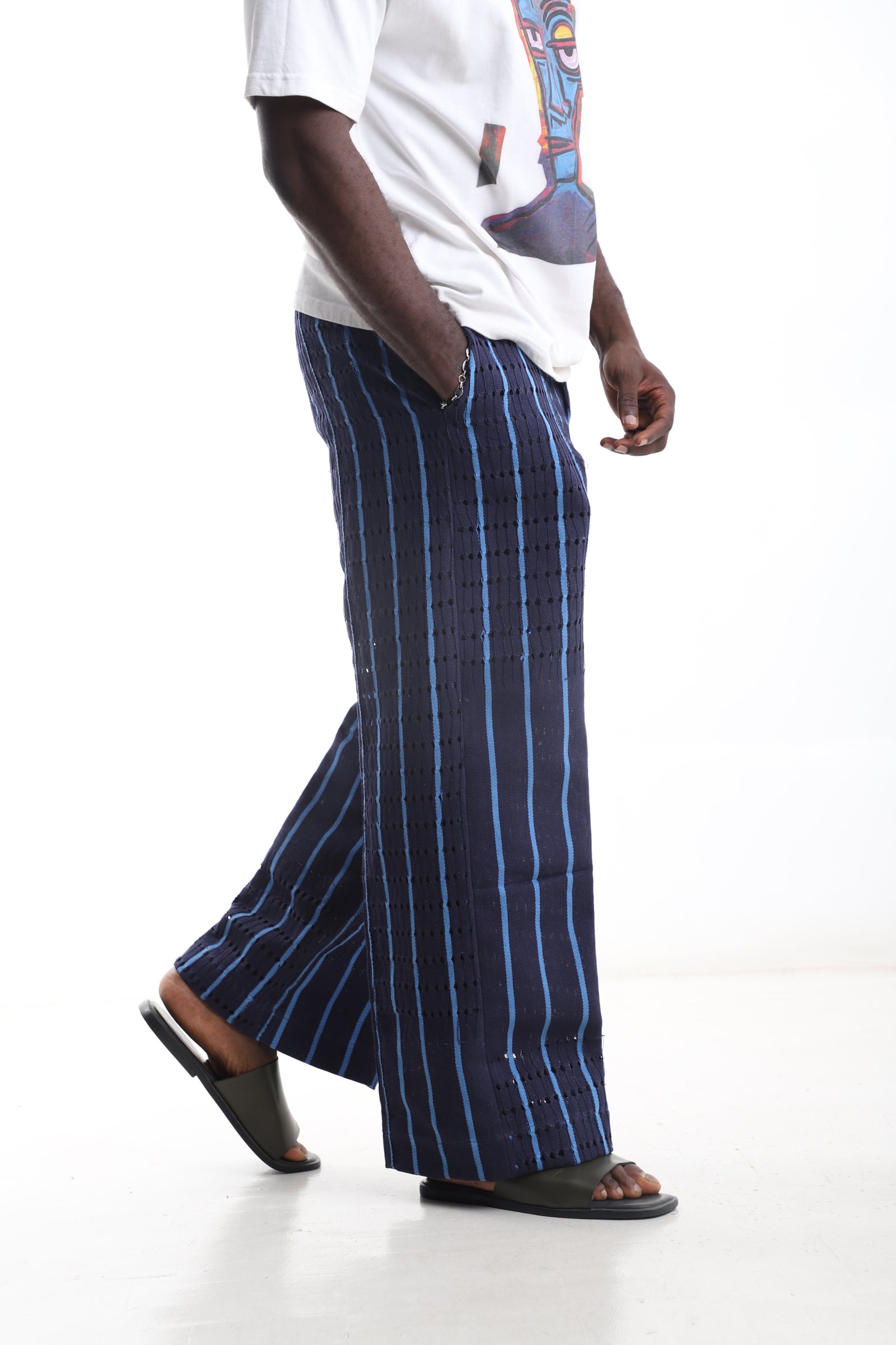 Blue Aso-Oke Pants